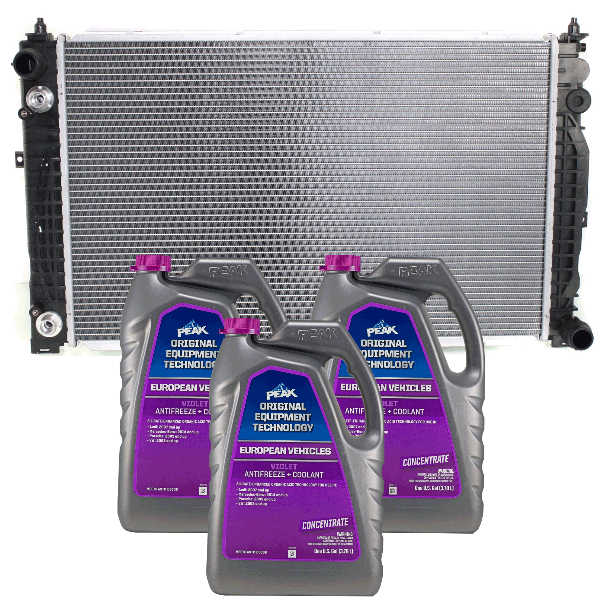 AM PASSAT 02-03 RADIATOR 4 pc kit with Coolant Antifreeze SKU P2648-86-314POEMVW 3