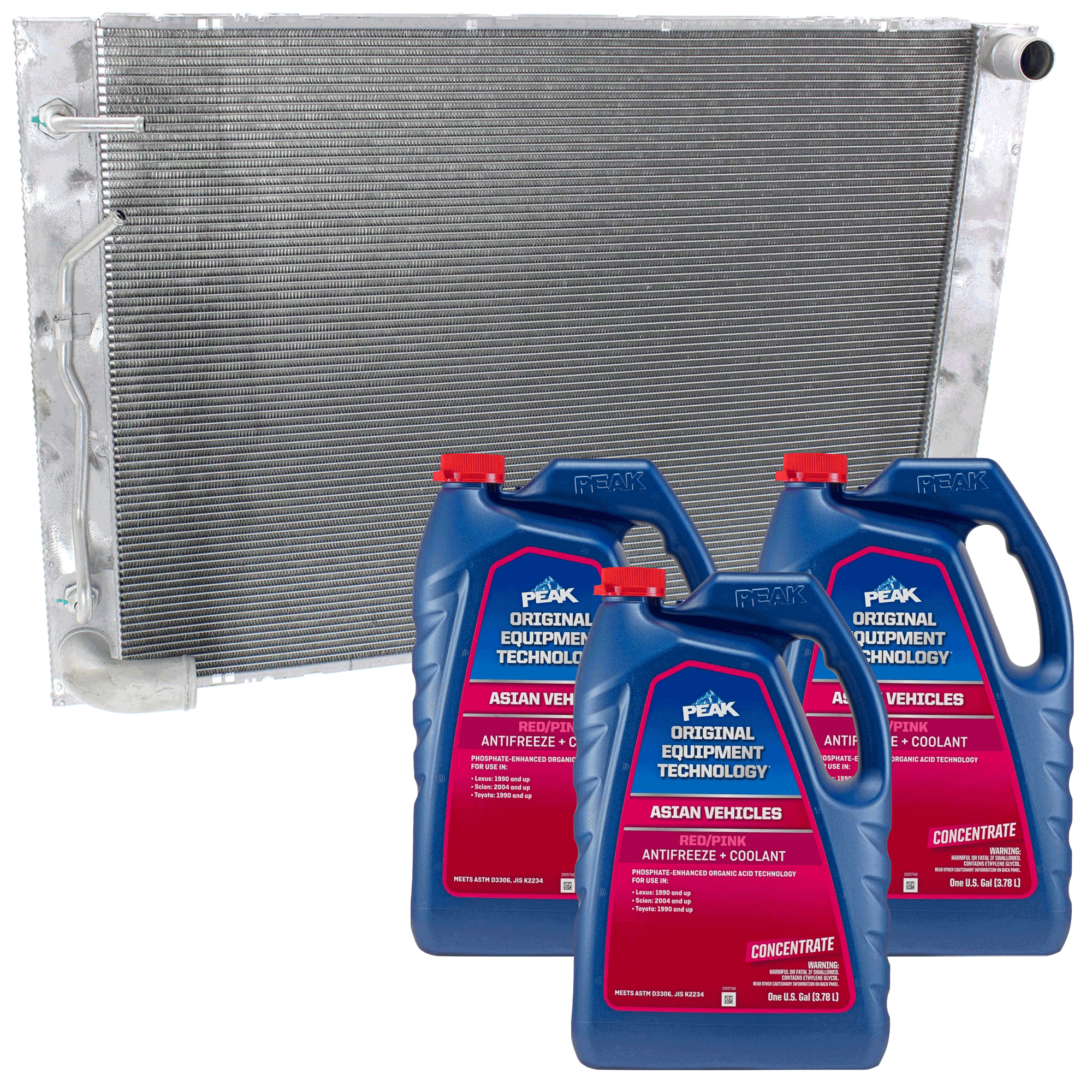 AM SIENNA 04-05 RADIATOR 4 pc kit with Coolant Antifreeze SKU P2681-86-174POEM 3 OEM 160410A390