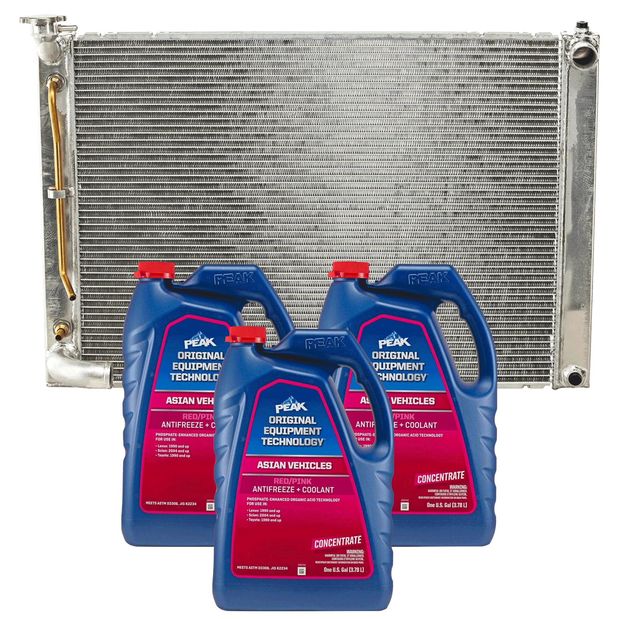 AM RX330-04-05 RADIATOR 4 pc kit with Coolant Antifreeze SKU P2688-86-174POEM 3