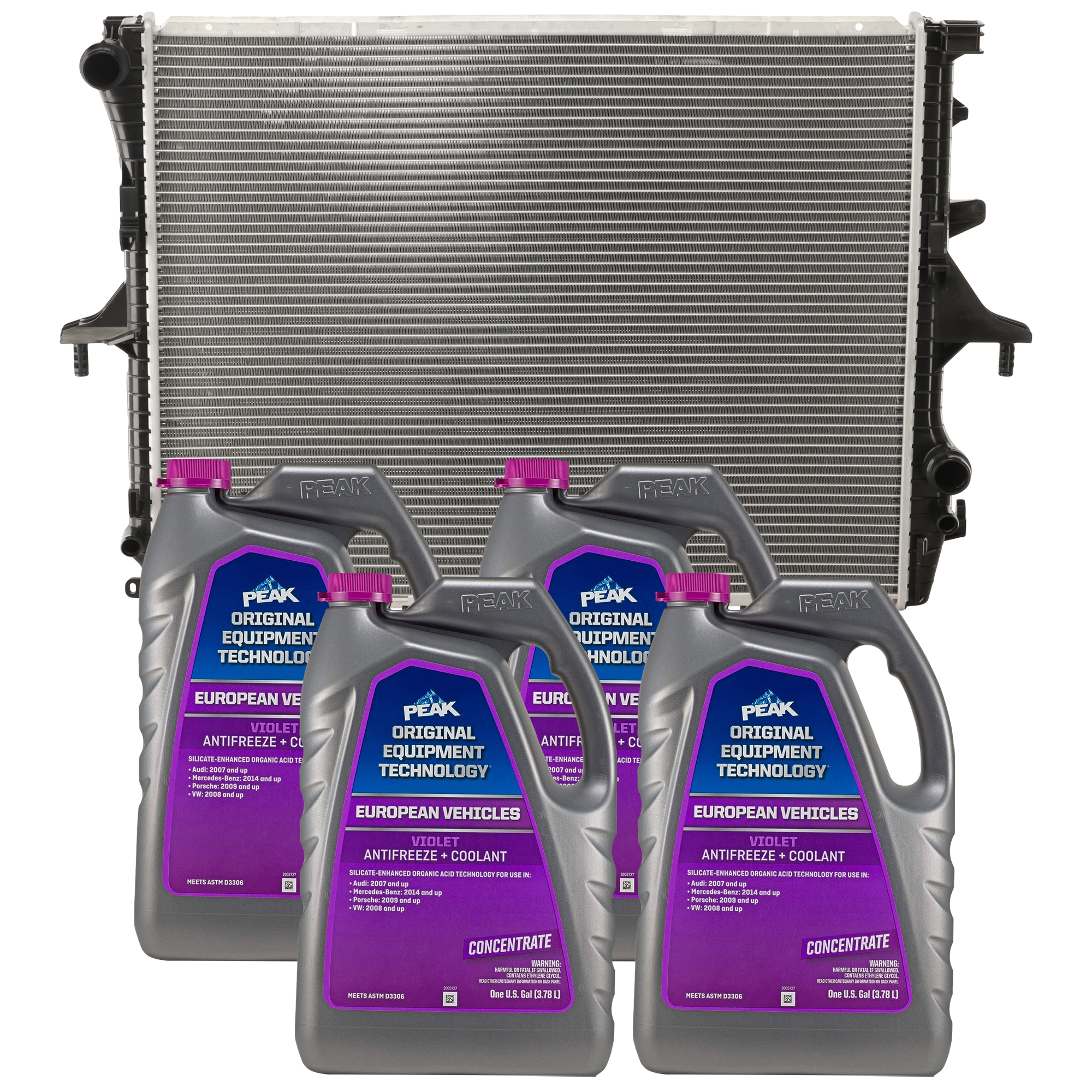 AM TOUAREG 04-10 RADIATOR 5 pc kit with Coolant Antifreeze SKU P2756-86-314POEMVW 4