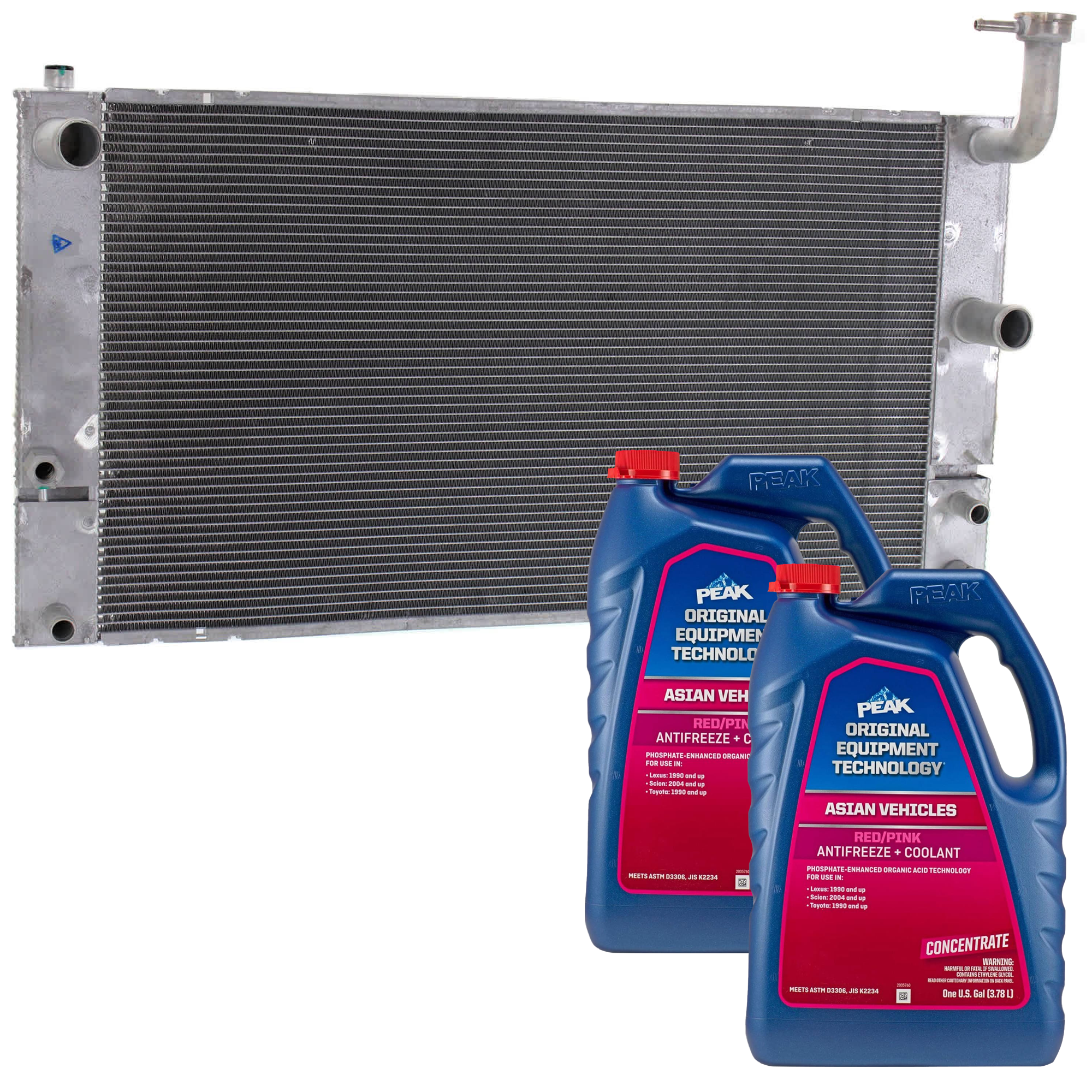 AM PRIUS 04-09 RADIATOR 3 pc kit with Coolant Antifreeze SKU P2758-86-174POEM 2