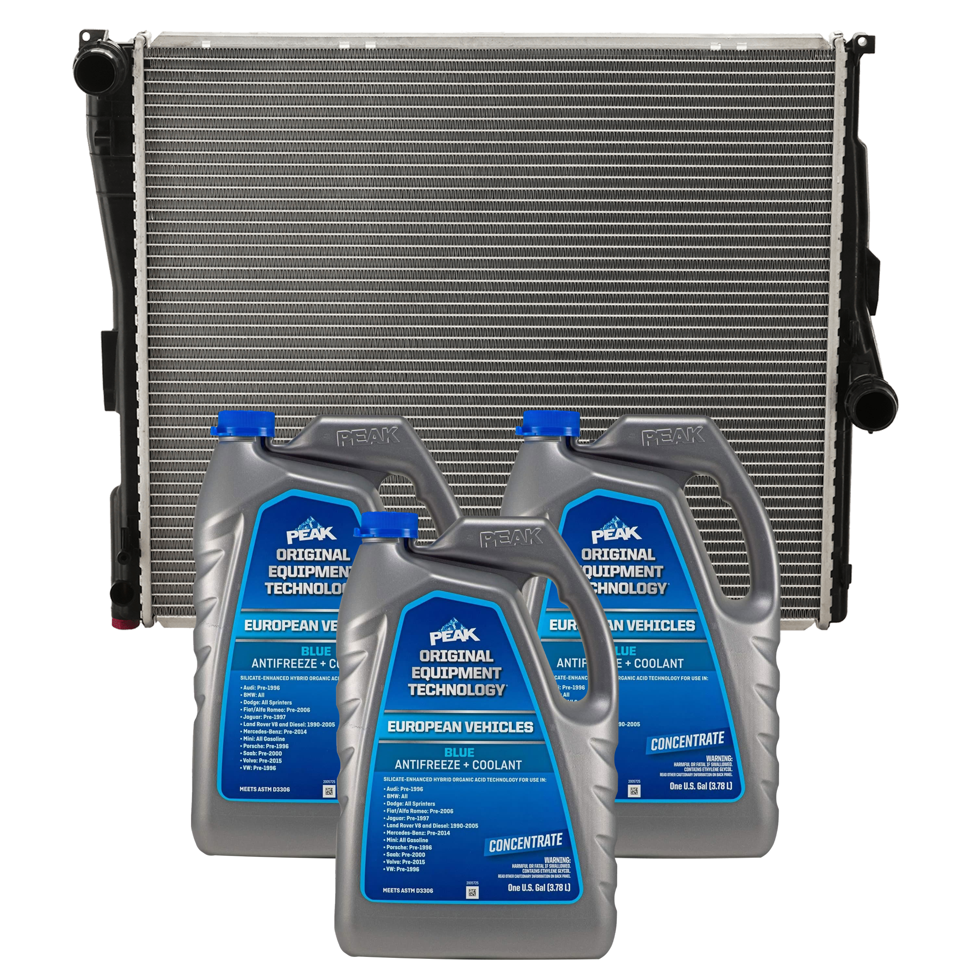 AM X3-04-06 RADIATOR 4 pc kit Aluminum Core 6 Cyl. 2.5L 3.0L Engine 1 Row Core w Coolant Antifreeze SKU P2771-86-314BOEME 3