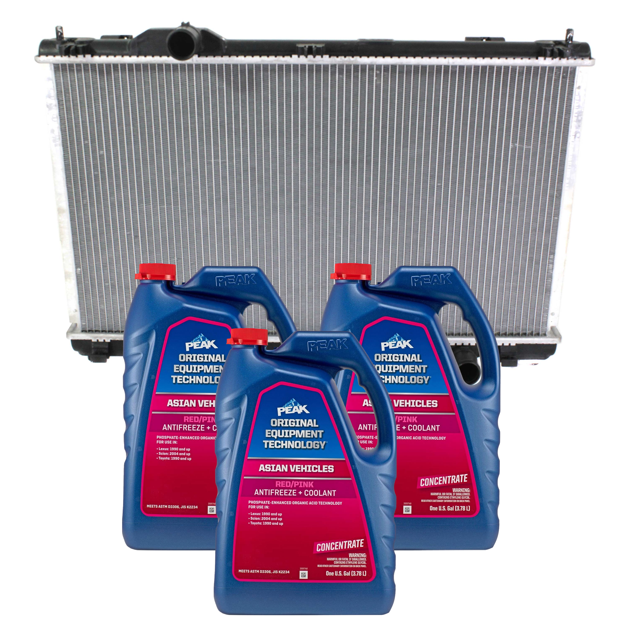 AM GS300-06-06 GS350-07-11 RADIATOR 4 pc kit with Coolant Antifreeze SKU P2782-86-174POEM 3