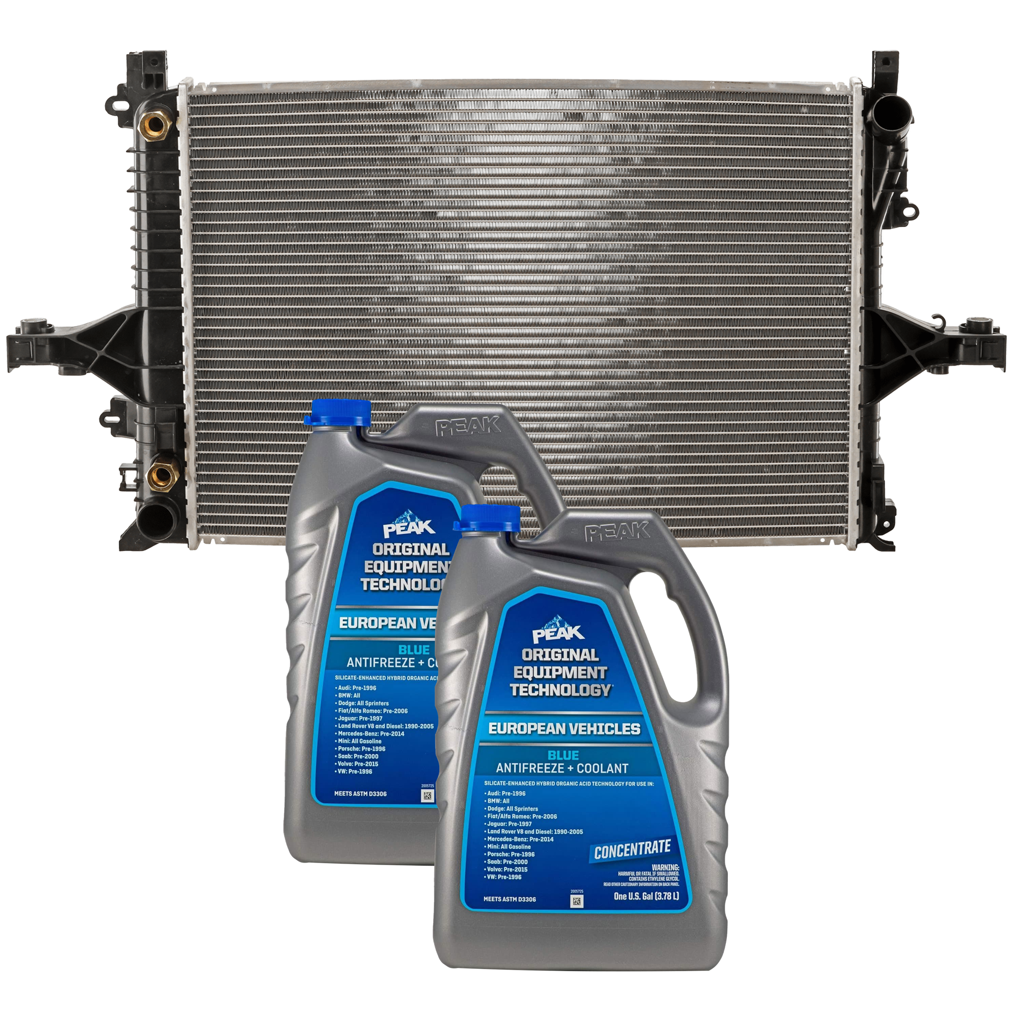 AM S80-99-01 S60-01-09 RADIATOR 3 pc kit with Coolant Antifreeze SKU P2805-86-314BOEME 2