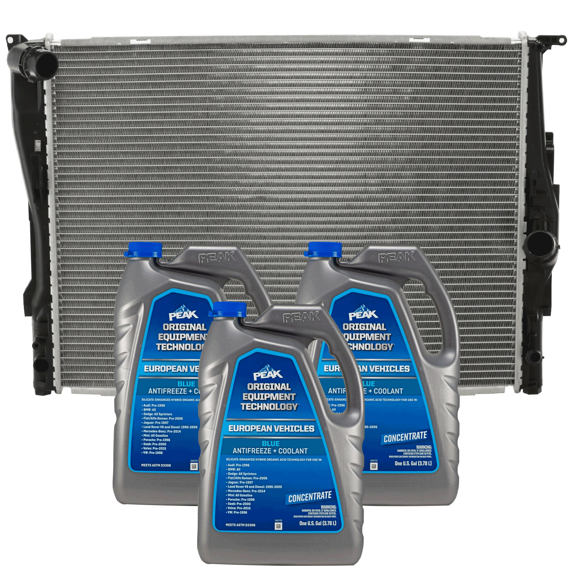 AM 3 SERIES 06-13 RADIATOR 4 pc kit with Coolant Antifreeze SKU P2882-86-314BOEME 3