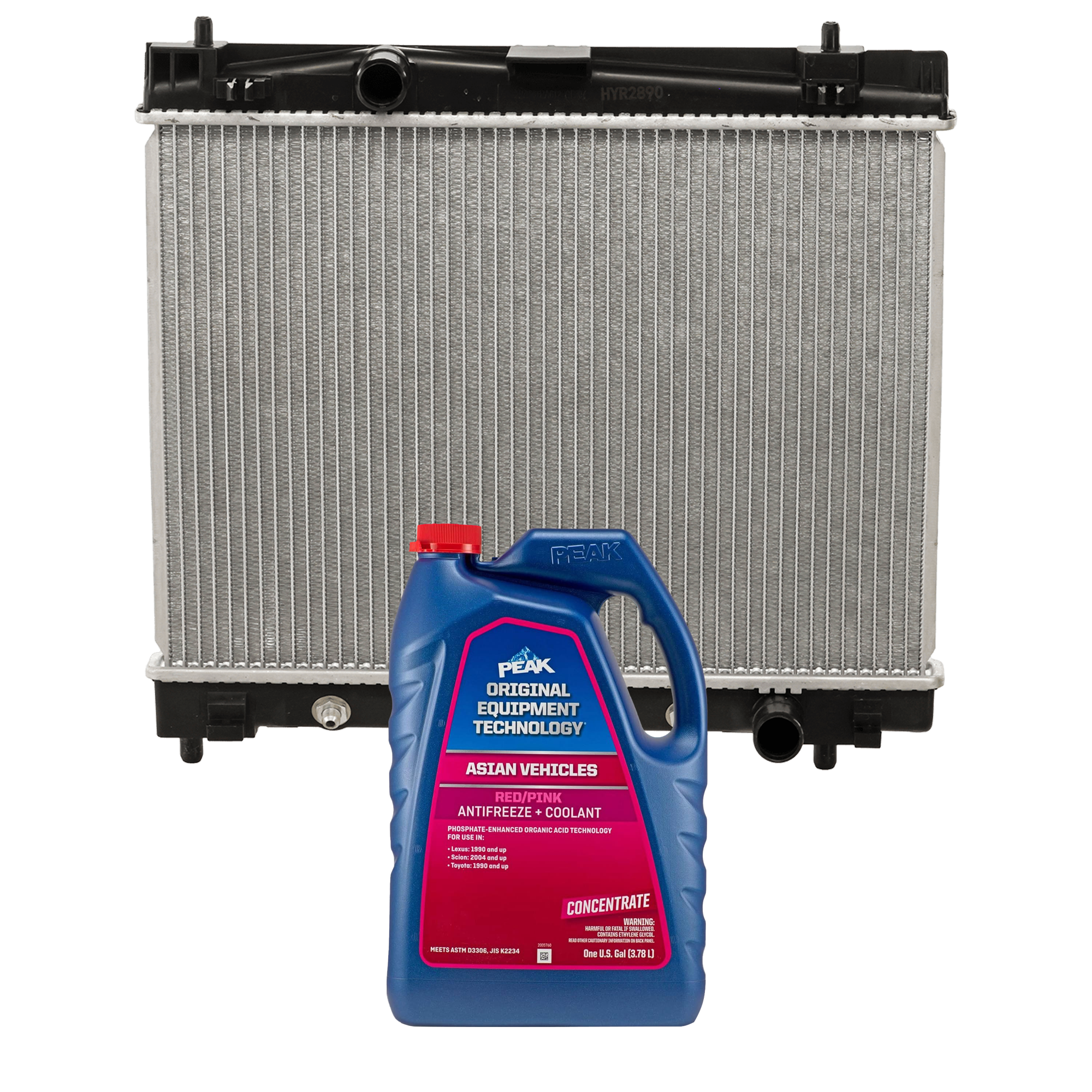 AM YARIS 07-17 RADIATOR 2 pc kit with Coolant Antifreeze SKU P2890-86-174POEM 1