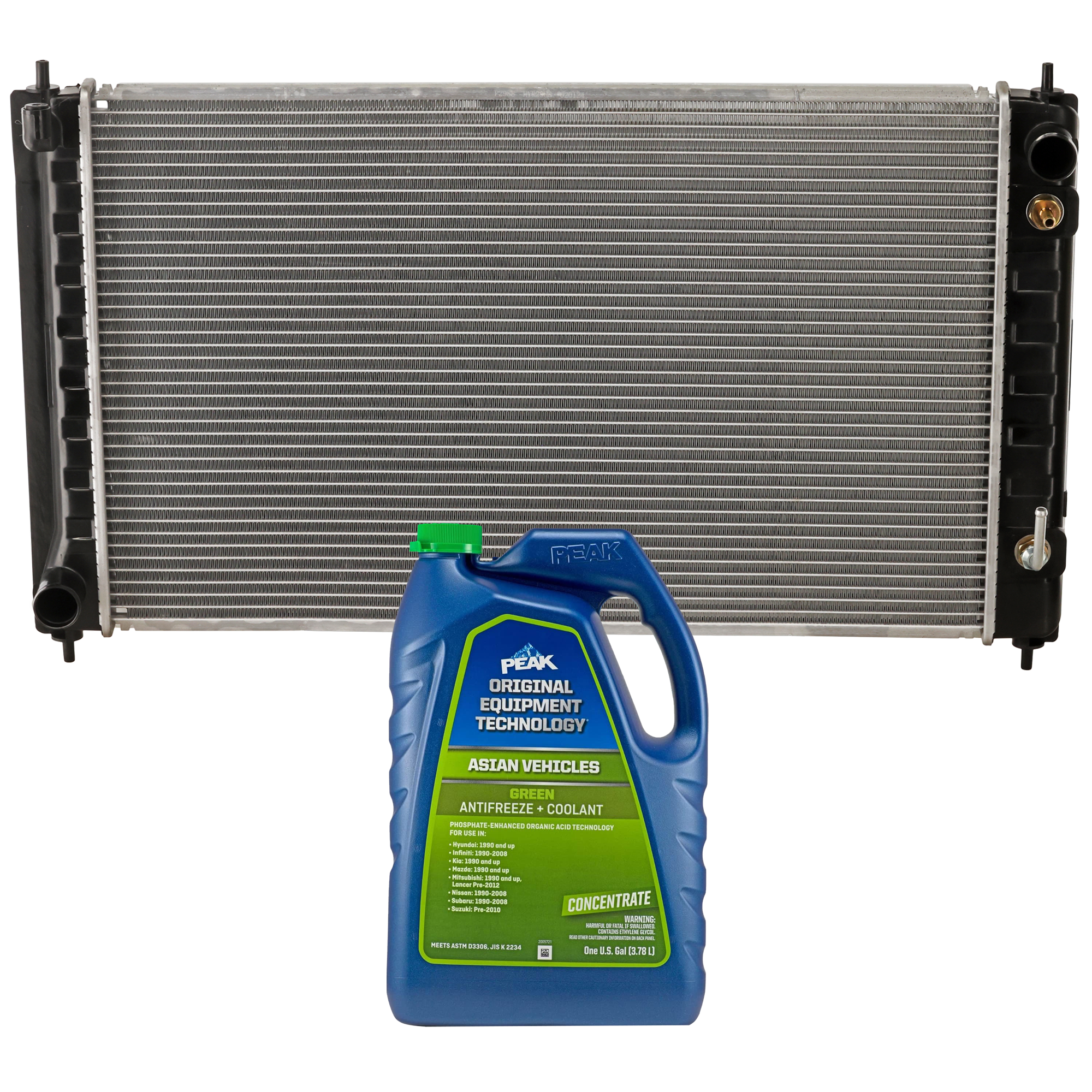 AM ALTIMA 07-10 MAXIMA 09-10 RADIATOR 2 pc kit Aluminum Core 4-6 Cyl 2.5L 3.5L Engine 1 Row Core w 1 Coolant Antifreeze SKU P2988-86-374GROEM 1