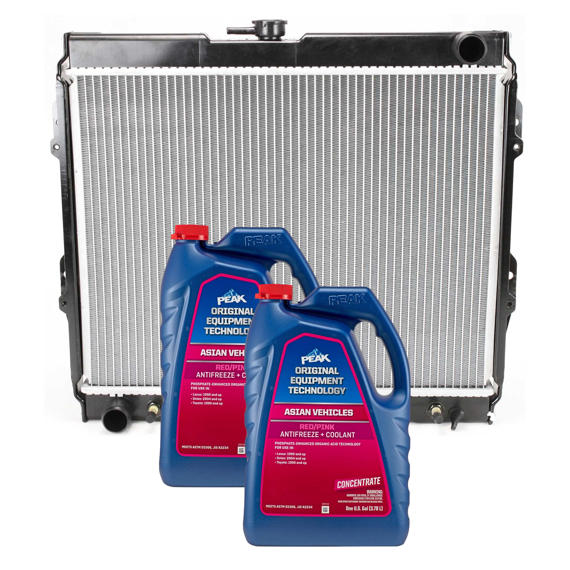 AM TOYOTA PICKUP 84-95 RADIATOR 3 pc kit with Coolant Antifreeze SKU P945-86-374ROEM 2