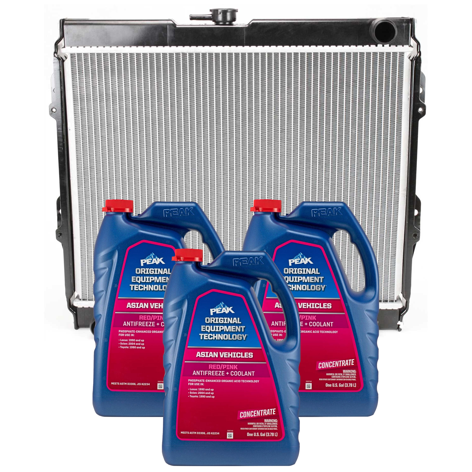 AM TOYOTA PICKUP 85-85 RADIATOR 4 pc kit with Coolant Antifreeze SKU P945-86-374ROEM 3