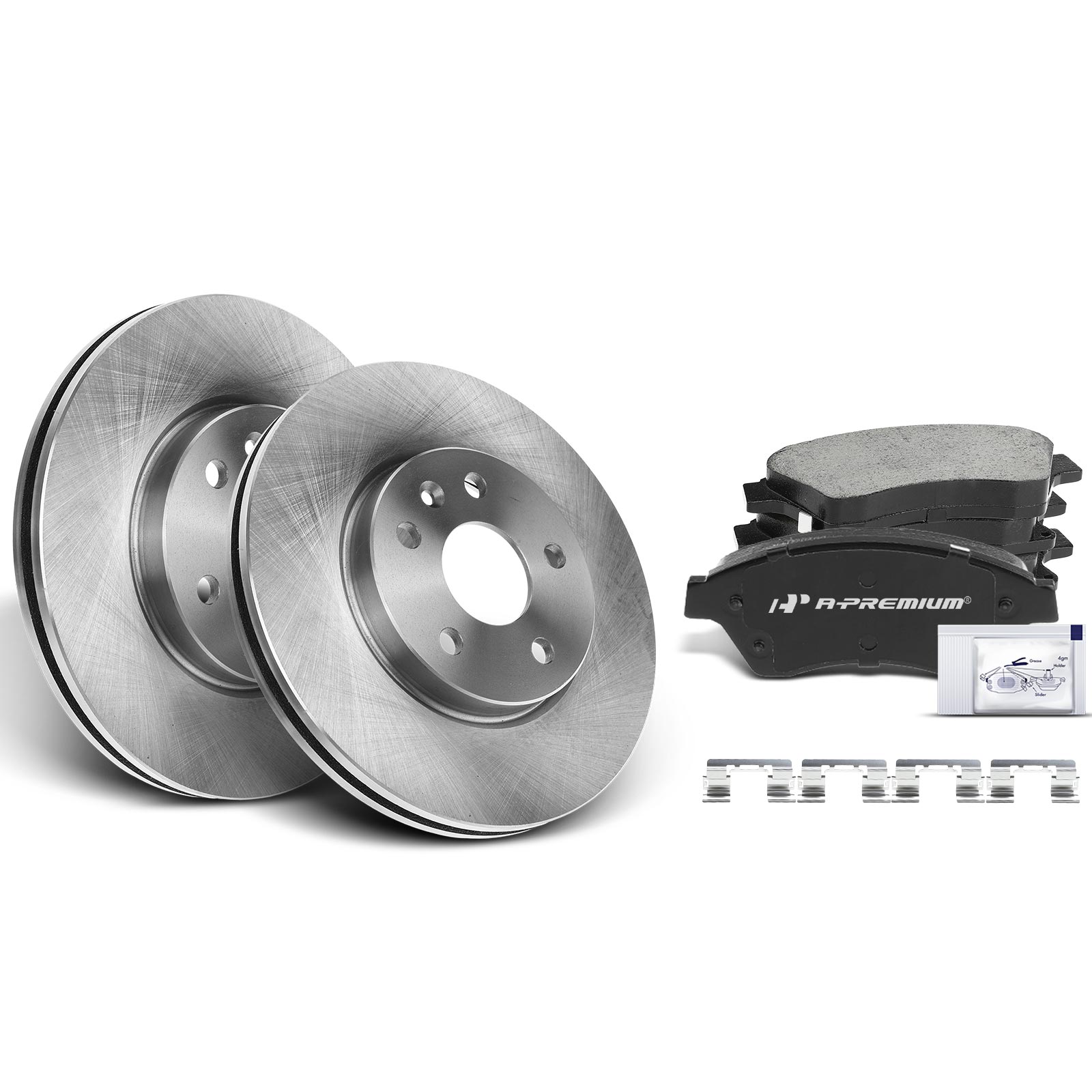 AM Brake Disc and Pad Kit SKU PRMAPBRPR051 OEM R55185 P1522-17D1522CH 09B3551