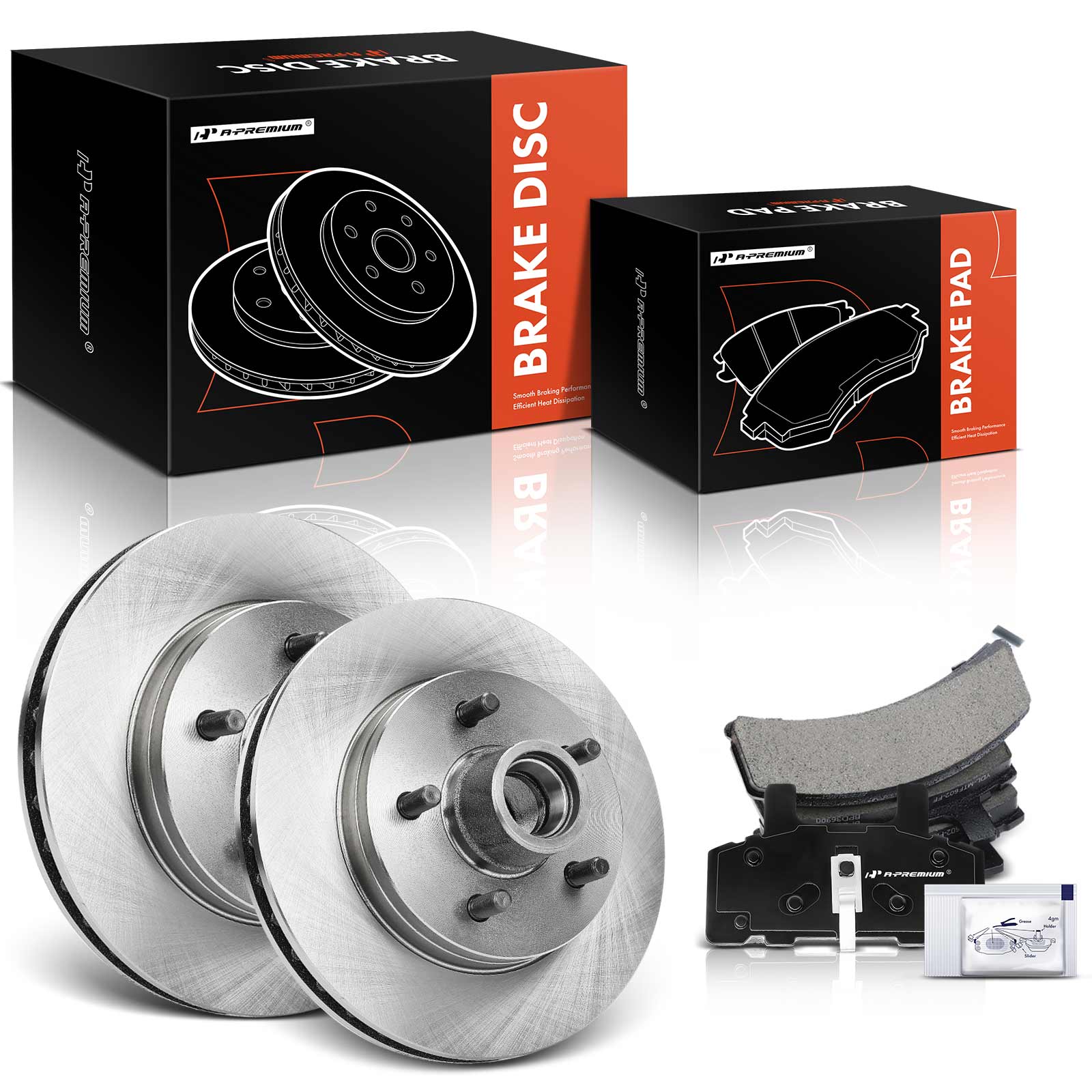 AM Brake Disc and Pad Kit SKU PRMAPBRPR1201 OEM R5595-09751380 BD125206E 60048
