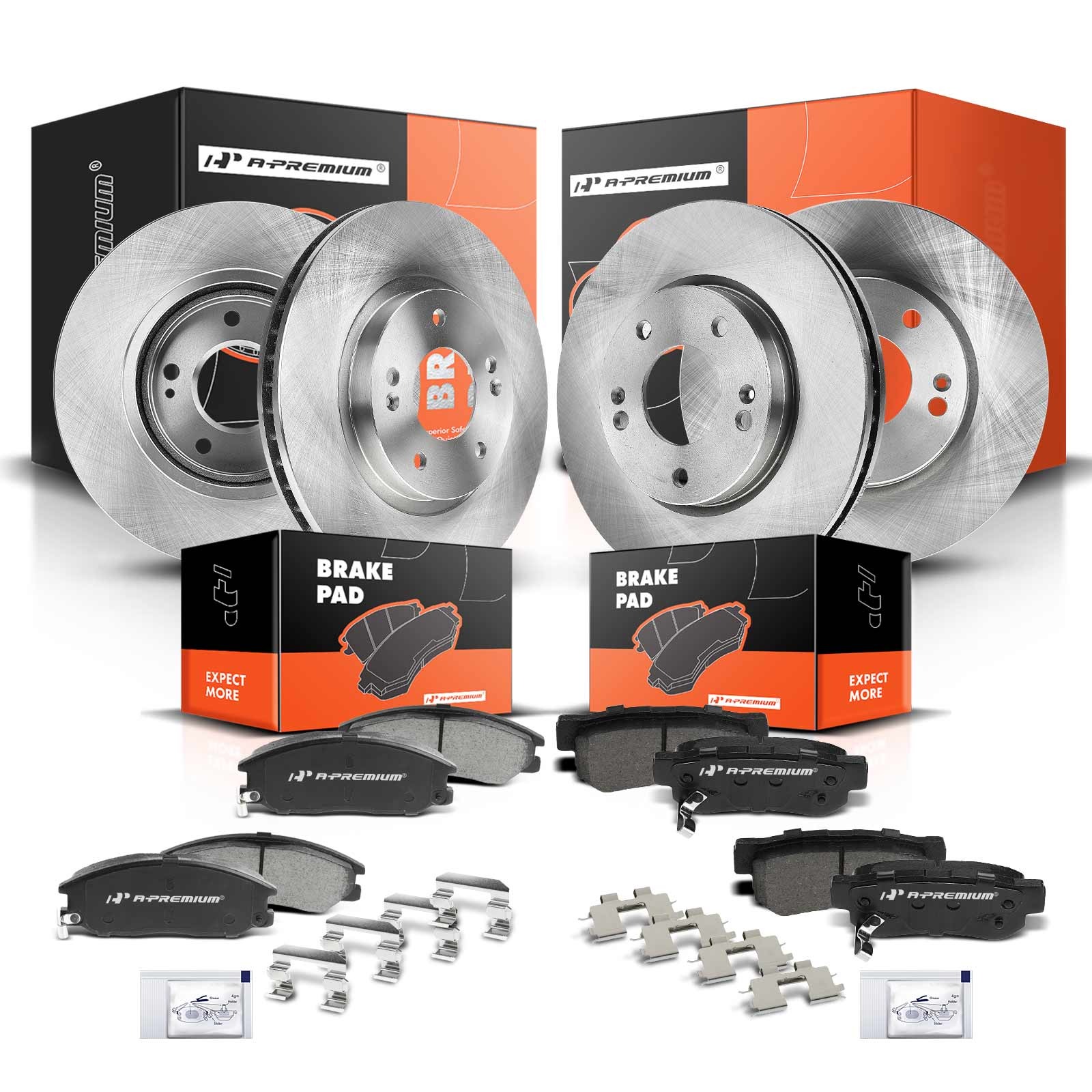 AM Brake Disc and Pad Kit SKU PRMAPBRPR155 OEM R31340 PRT5505-980090R 980090F