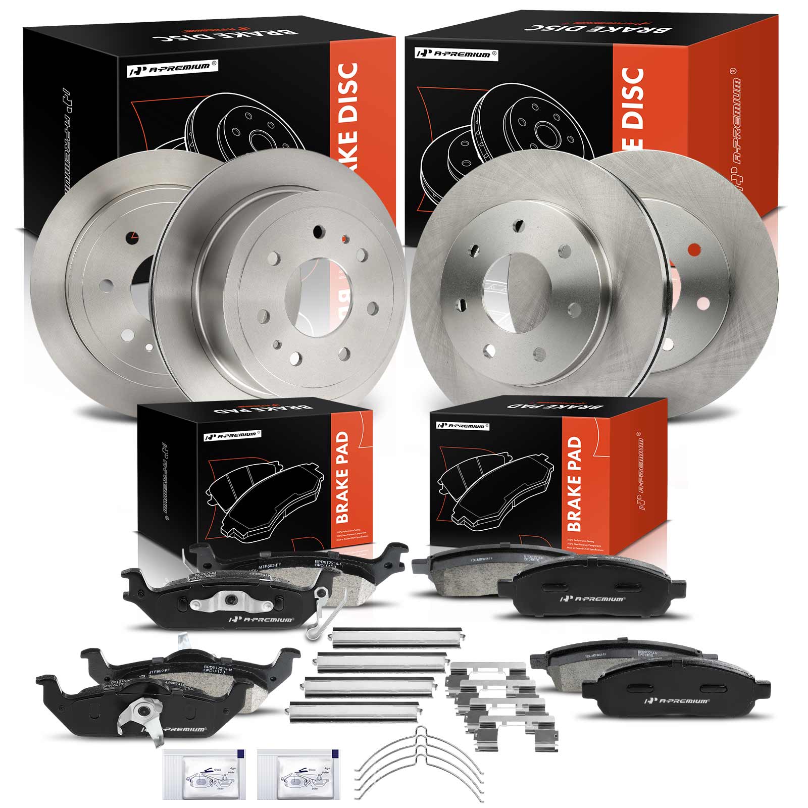 AM Brake Disc and Pad Kit SKU PRMAPBRPR1595 OEM 12165101-54110 BR54110-680181R