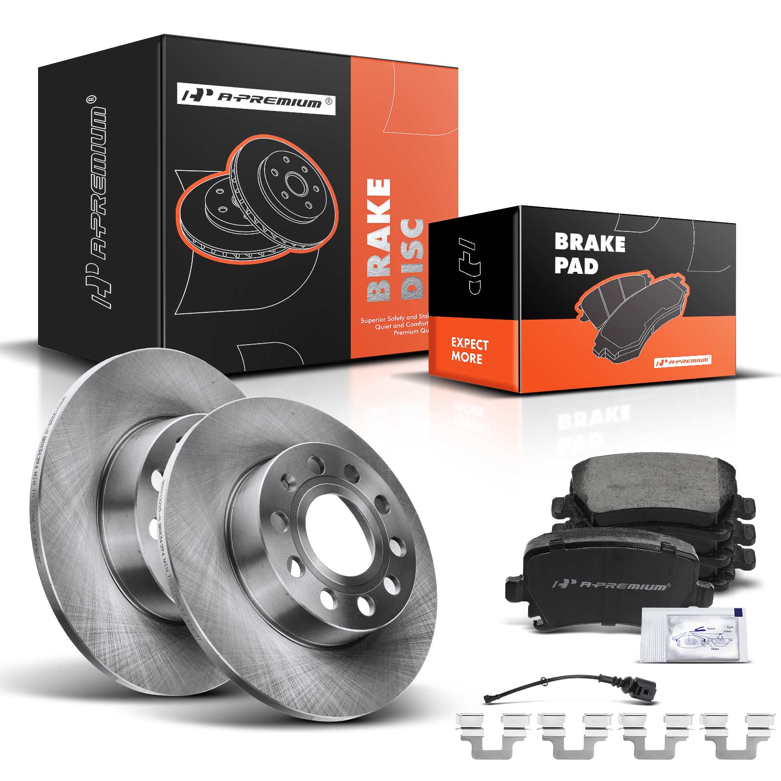 AM Brake Disc and Pad Kit SKU PRMAPBRPR213 OEM R34294-12133105 PRT6058 BR9004