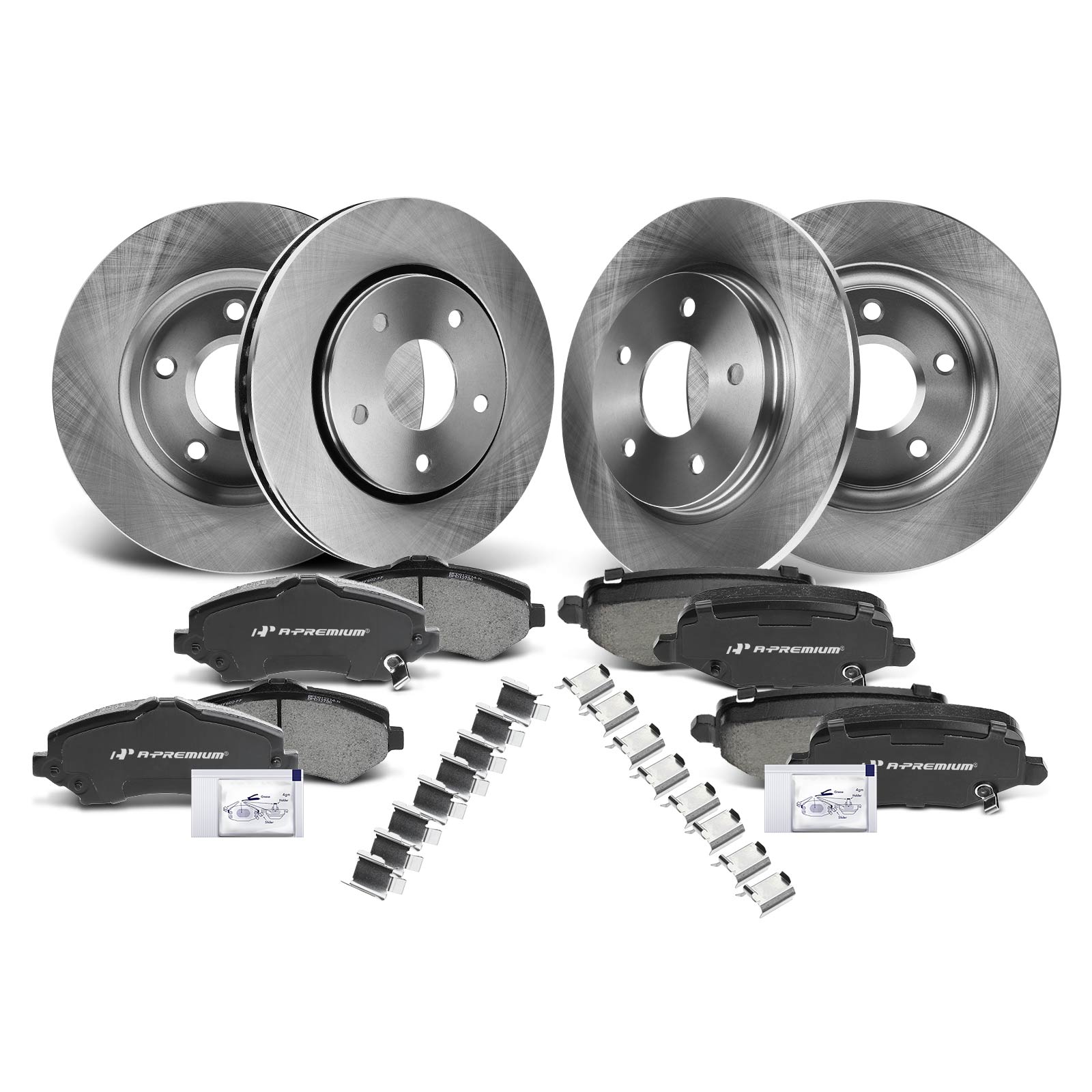AM Brake Disc and Pad Kit SKU PRMAPBRPR332 OEM R53051 P1273 R53050 P1719 MGD1