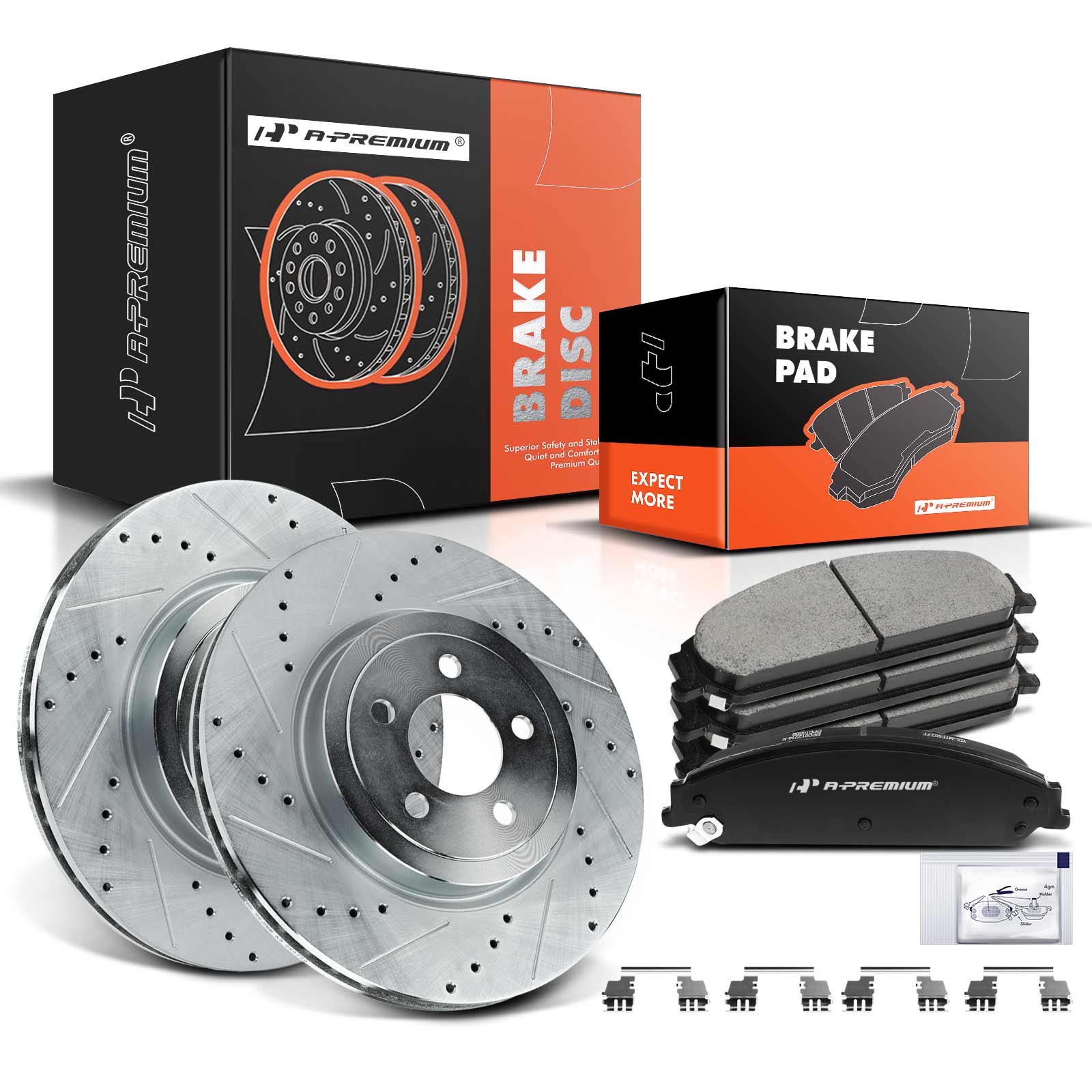 AM Brake Disc and Pad Kit SKU PRMAPBRPS078 OEM S53023-63139017L 63139017R AR8