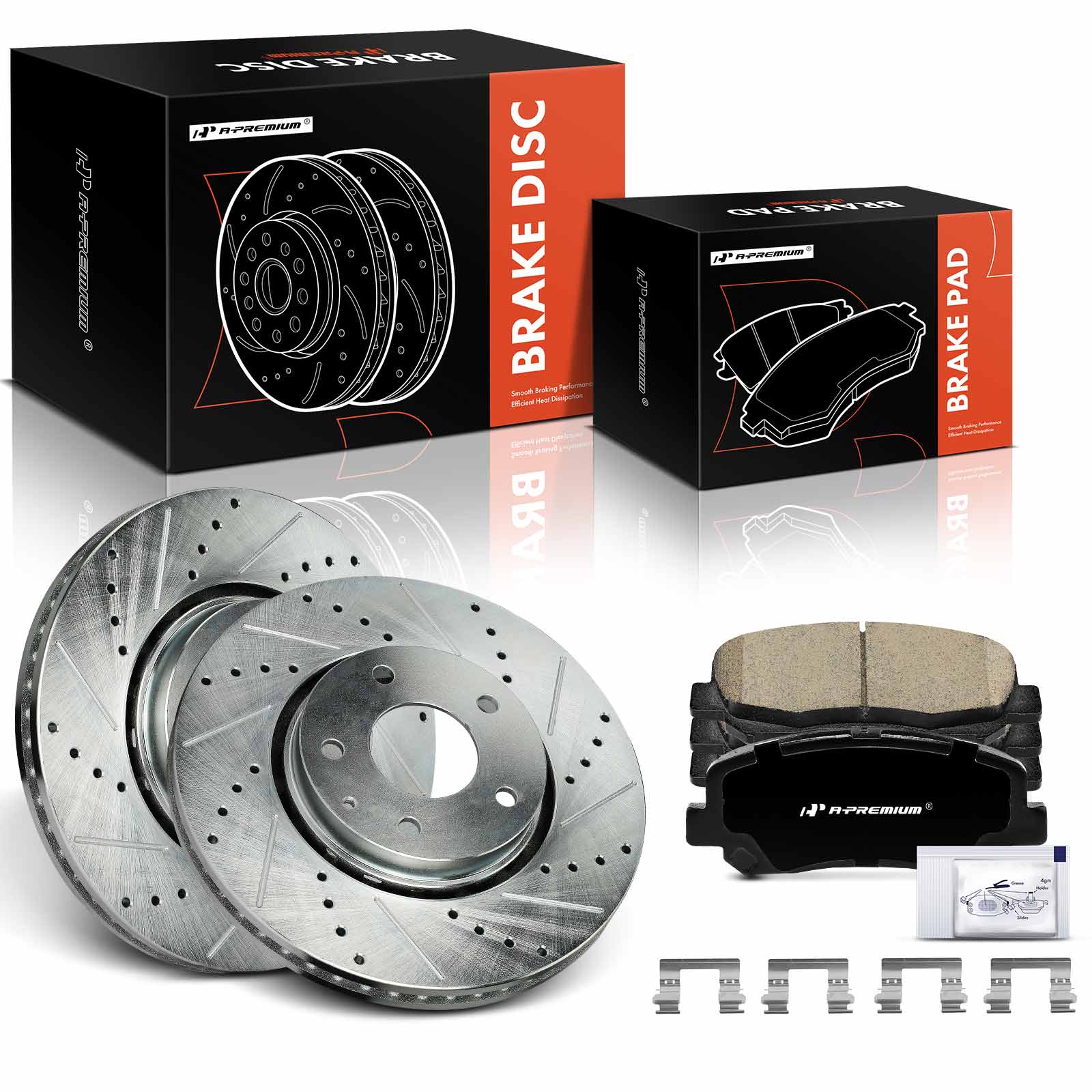 AM Brake Disc and Pad Kit SKU PRMAPBRPS1229 OEM S12145094 JBR1745-32045094 JBR