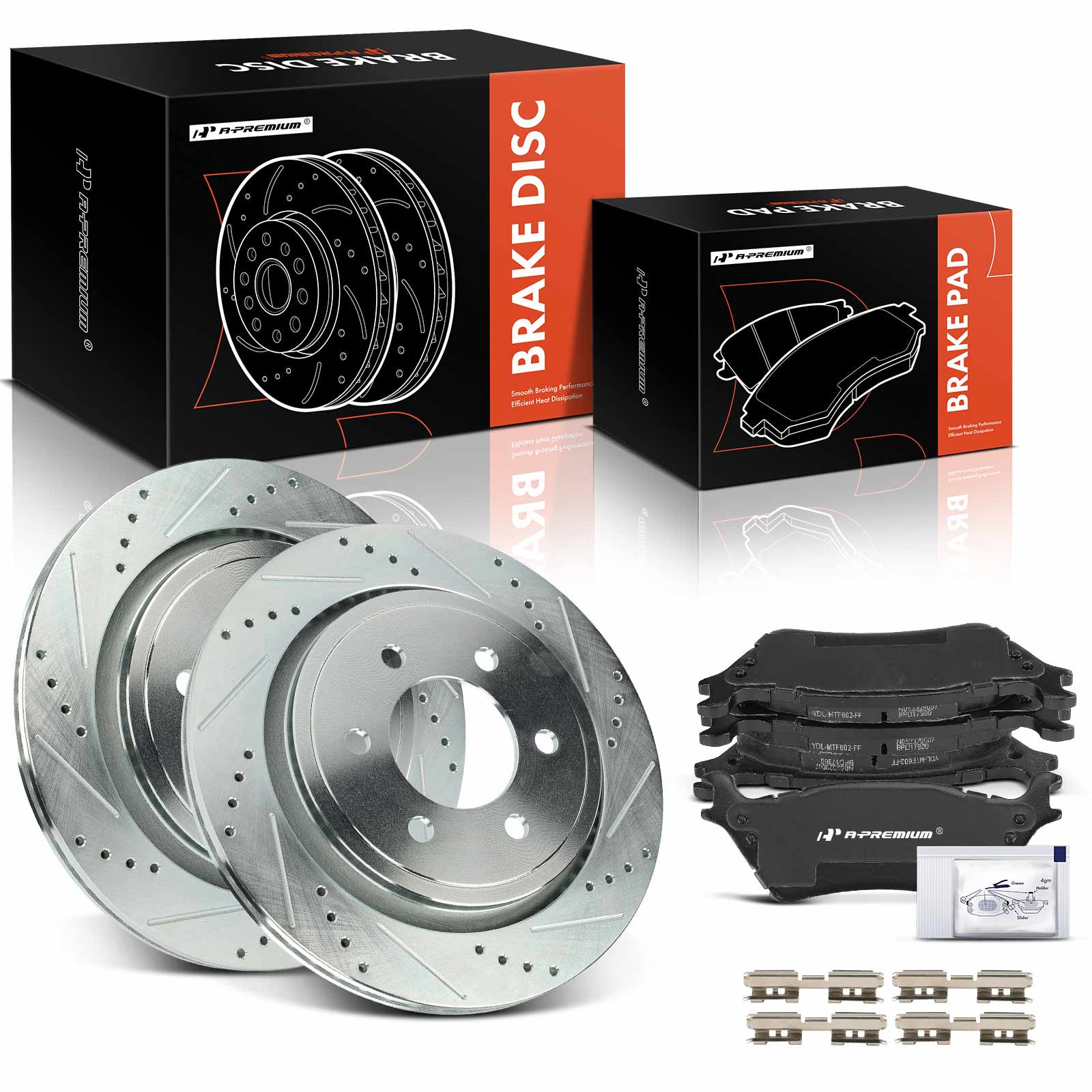 AM Brake Disc and Pad Kit SKU PRMAPBRPS1291 OEM S12165149-63154231L 63154231R
