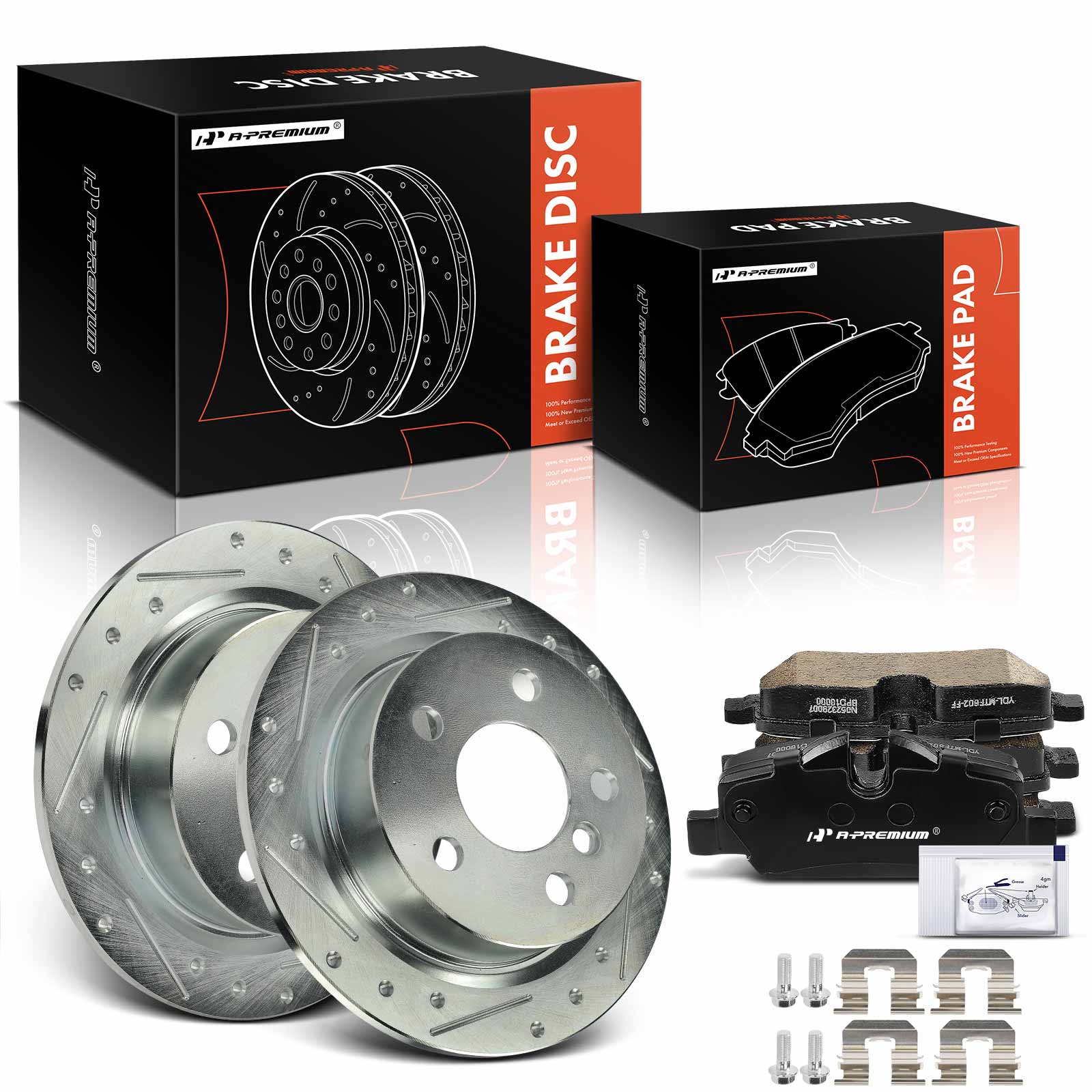 AM Brake Disc and Pad Kit SKU PRMAPBRPS1299 OEM S12134159 D1800 PRC1800-9032 S