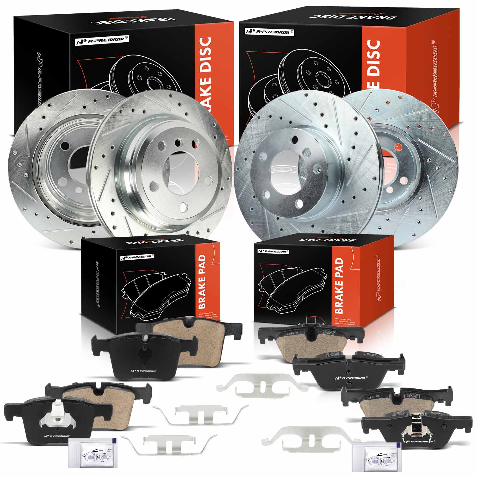 AM Brake Disc and Pad Kit SKU PRMAPBRPS1501 OEM P1561-1311156100-1311156101 BP