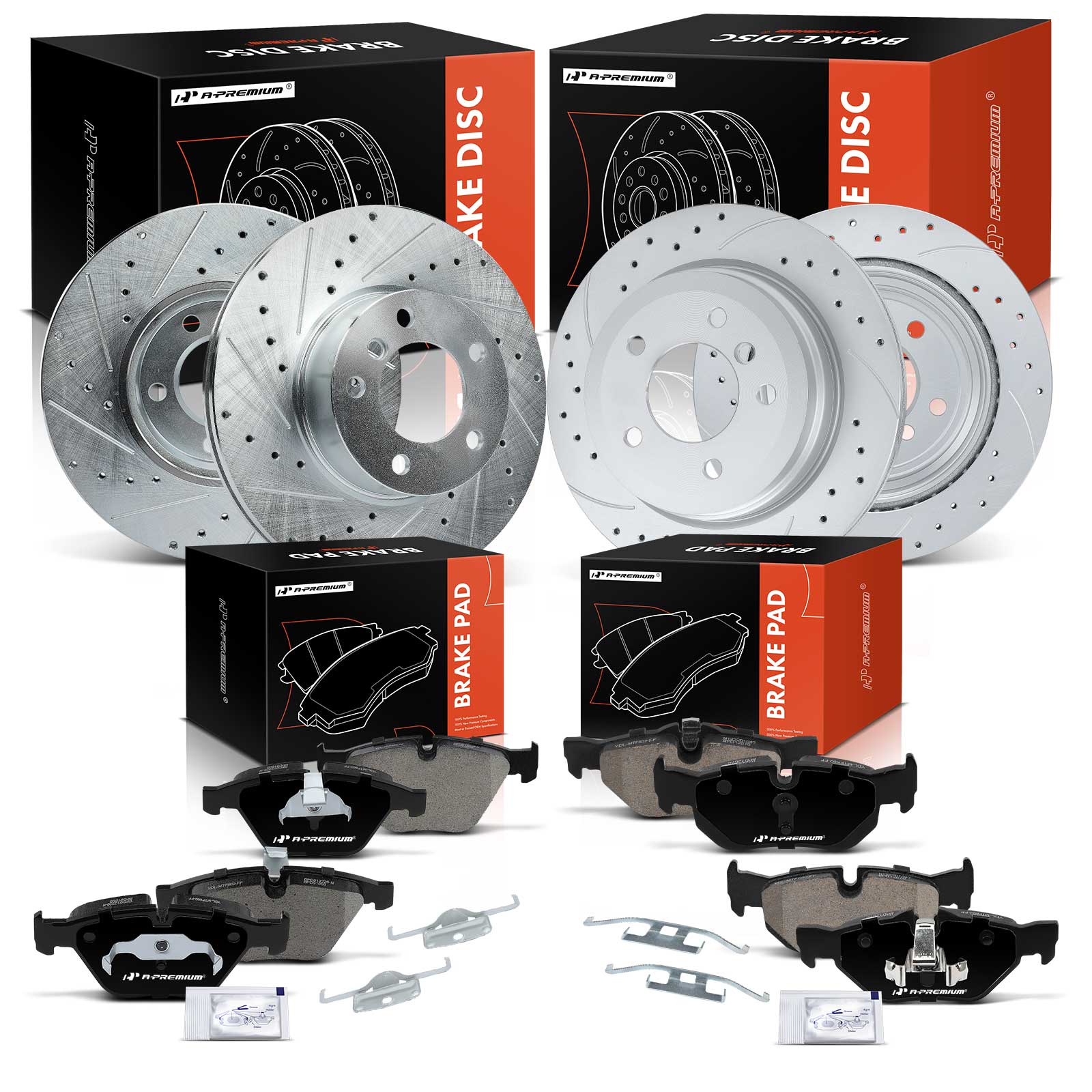 AM Brake Disc and Pad Kit SKU PRMAPBRPS1525 OEM P1267 P918 S12134091-34317 S34