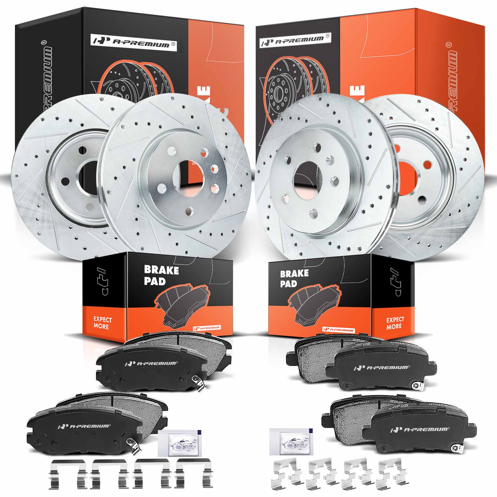 AM Brake Disc and Pad Kit SKU PRMAPBRPS169 OEM S55174 AR82126XPR 63145016L 63