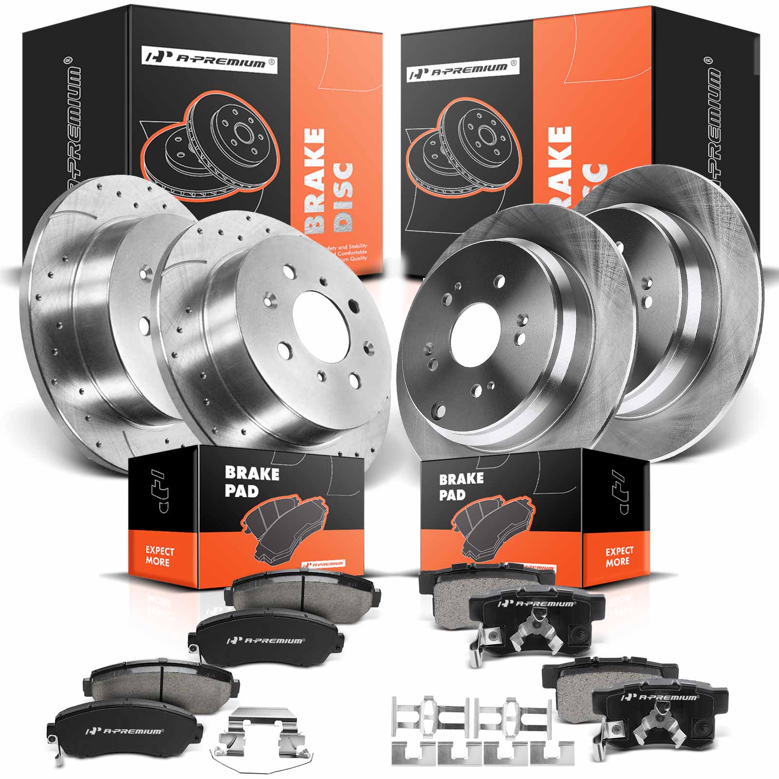 AM Brake Disc and Pad Kit SKU PRMAPBRPS171 OEM S31455-63159055L 63159055R JBR