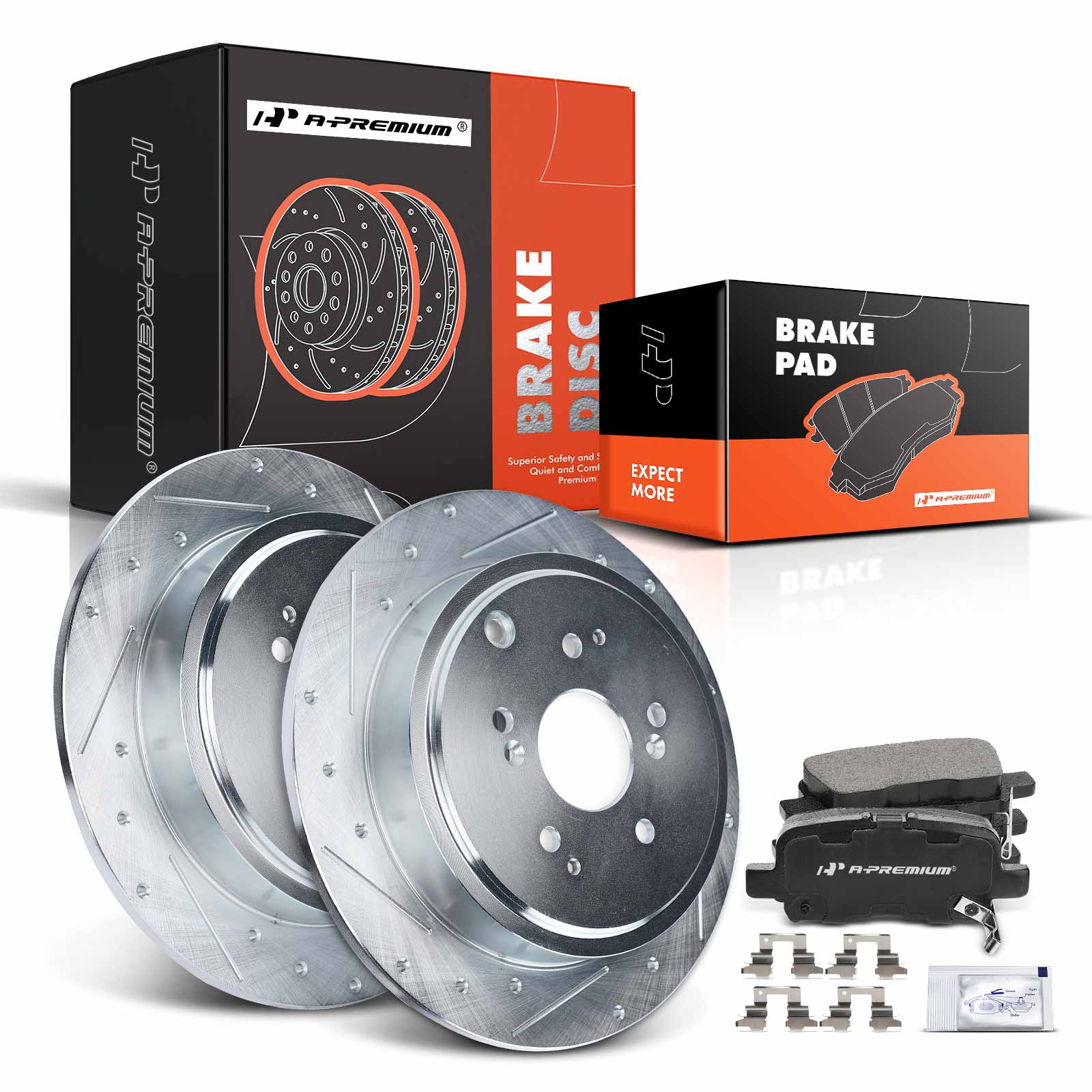 AM Brake Disc and Pad Kit SKU PRMAPBRPS300 OEM S31318-63159044L 63159044R JBR