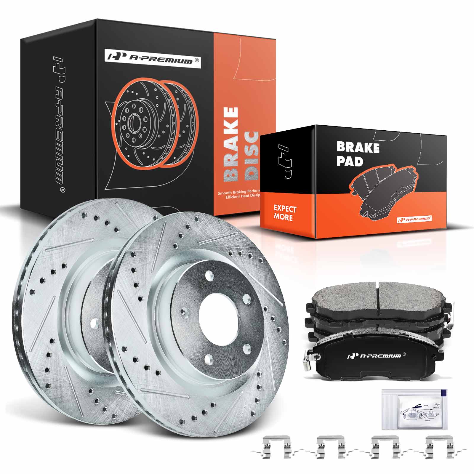AM Brake Disc and Pad Kit SKU PRMAPBRPS321 OEM S31464-63167066L 63167066R JBR