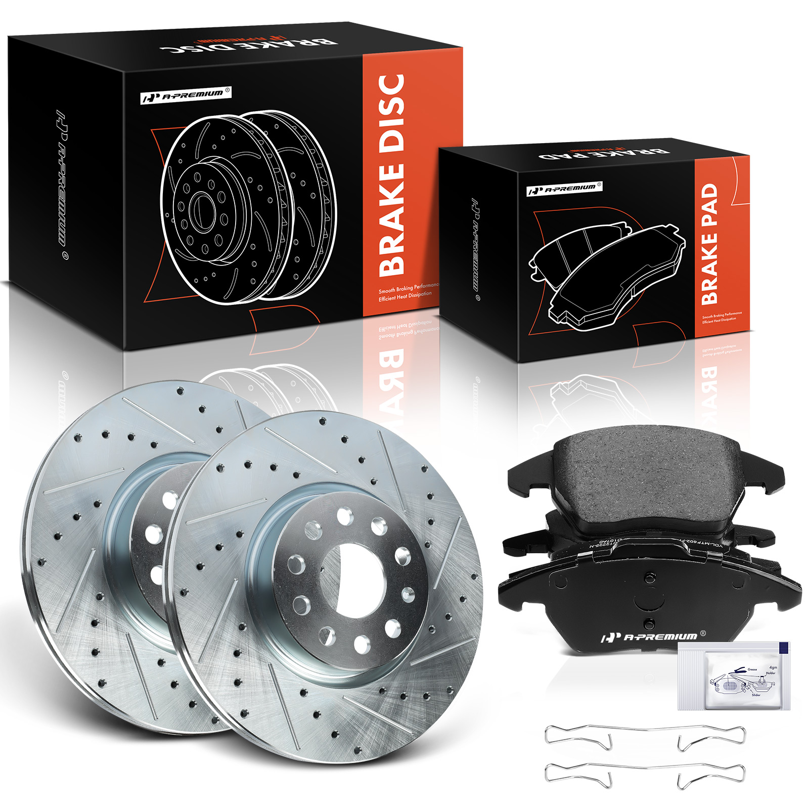 AM Brake Disc and Pad Kit SKU PRMAPBRPS419 OEM S34279 EBR830XPR P1107A EHT110