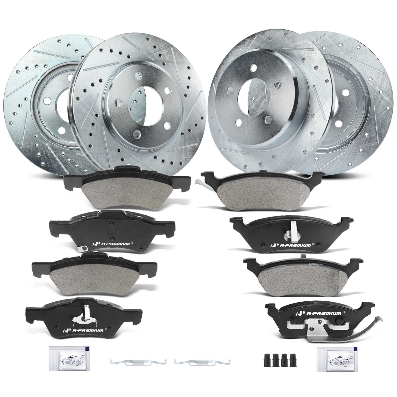 AM Brake Disc and Pad Kit SKU PRMAPBRPS671 OEM S53004-63140091L 63140091R AR8