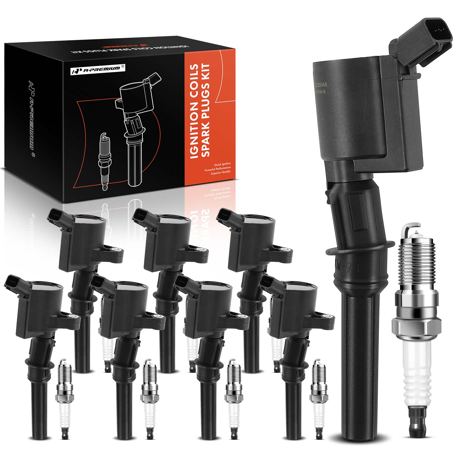 AM Ignition Coil and Spark Plug Kit SKU PRMAPIC0489 OEM 1L2U12029AA 1L2Z12029AA 1L2Z12
