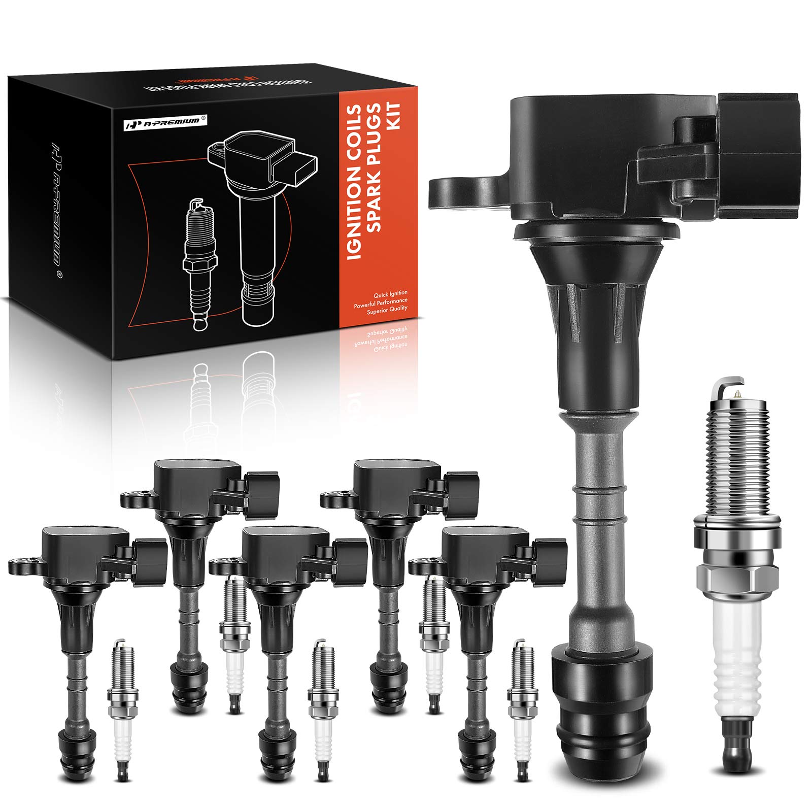 AM Ignition Coil and Spark Plug Kit SKU PRMAPIC0494MF OEM 224338J115 UF349 C1406-50075-5