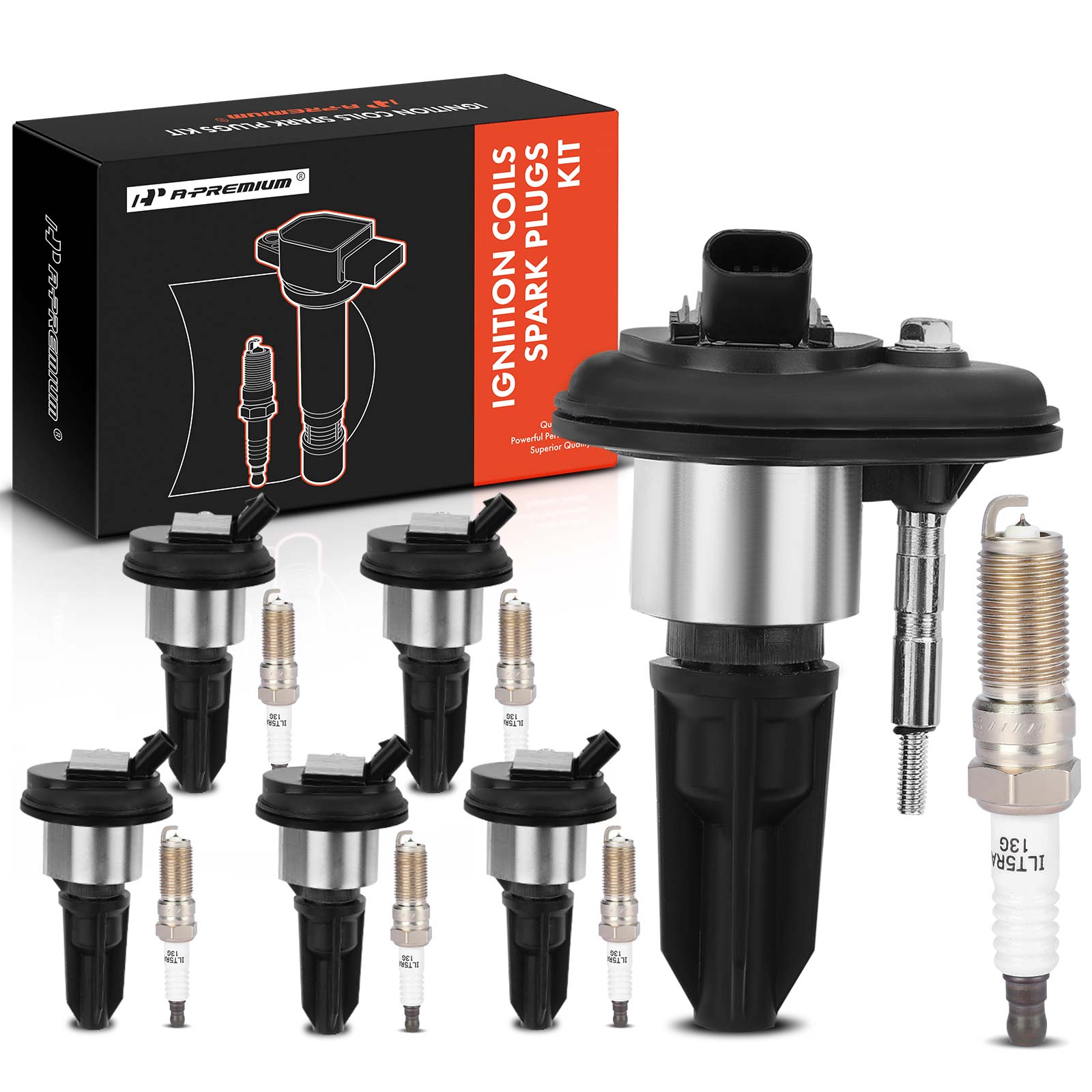 AM Ignition Coil and Spark Plug Kit SKU PRMAPIC0539PG OEM UF303-5019 LTR5GP 8125690620 D