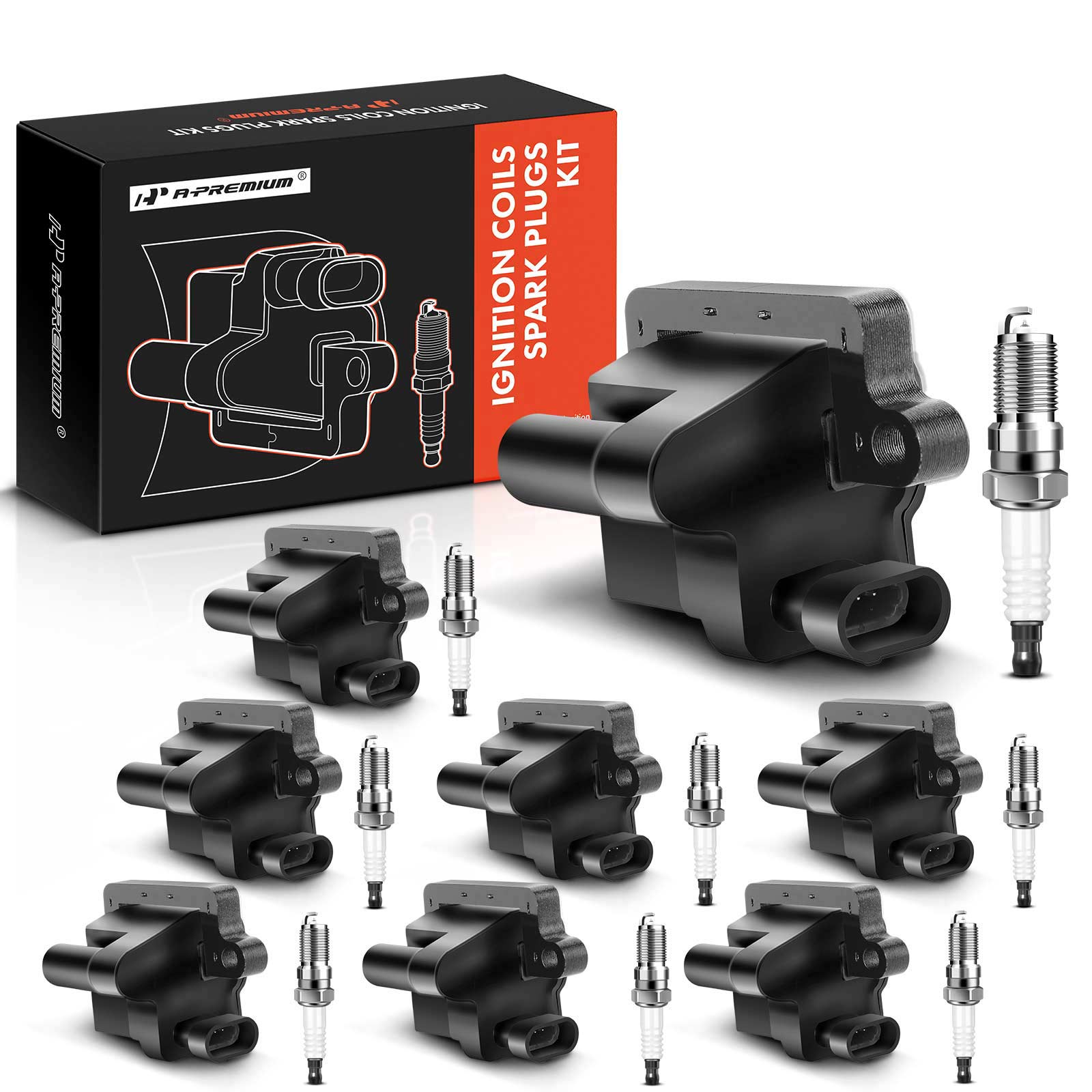 AM Ignition Coil and Spark Plug Kit SKU PRMAPIC0573 OEM UF271-12556893-12558693-125705