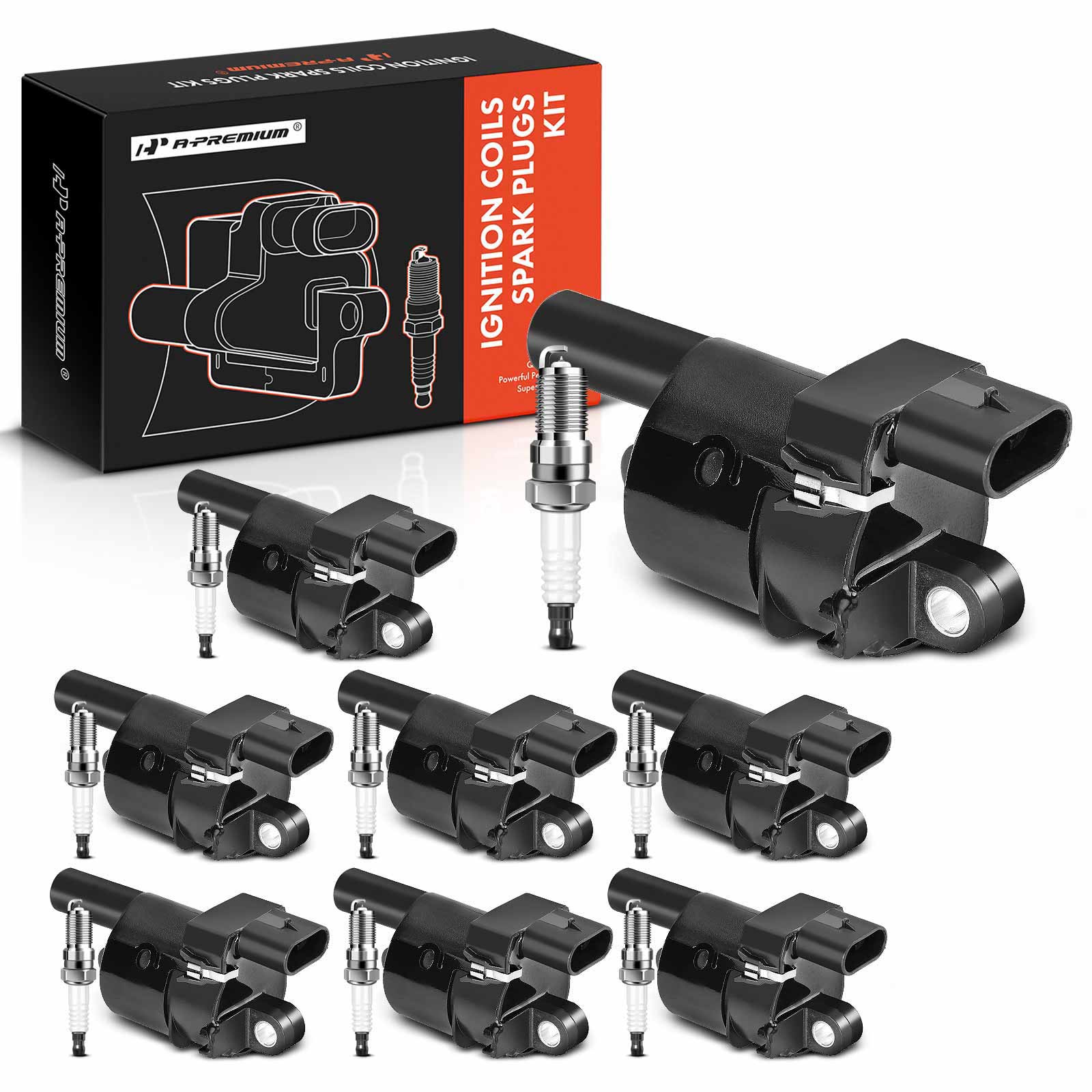 AM Ignition Coil and Spark Plug Kit SKU PRMAPIC0592 OEM UF414-12573190-12699382-3186 T