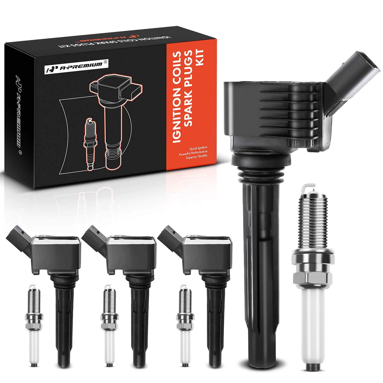 AM Ignition Coil and Spark Plug Kit SKU PRMAPIC0595 OEM UF765 UF771 UF716-06J905110C 0