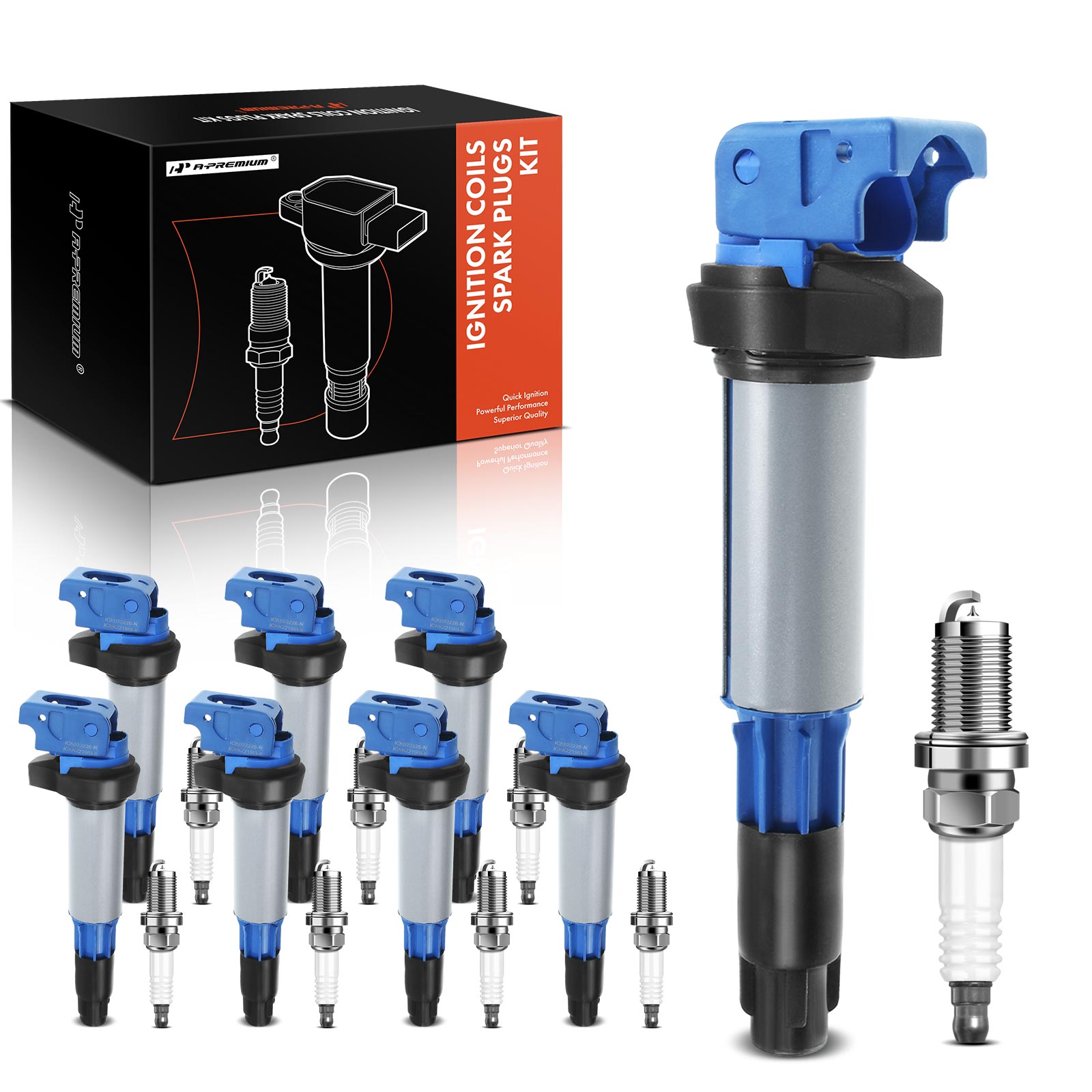 AM Ignition Coil and Spark Plug Kit SKU PRMAPIC0613 OEM UF522 UF515-12131712223-121375