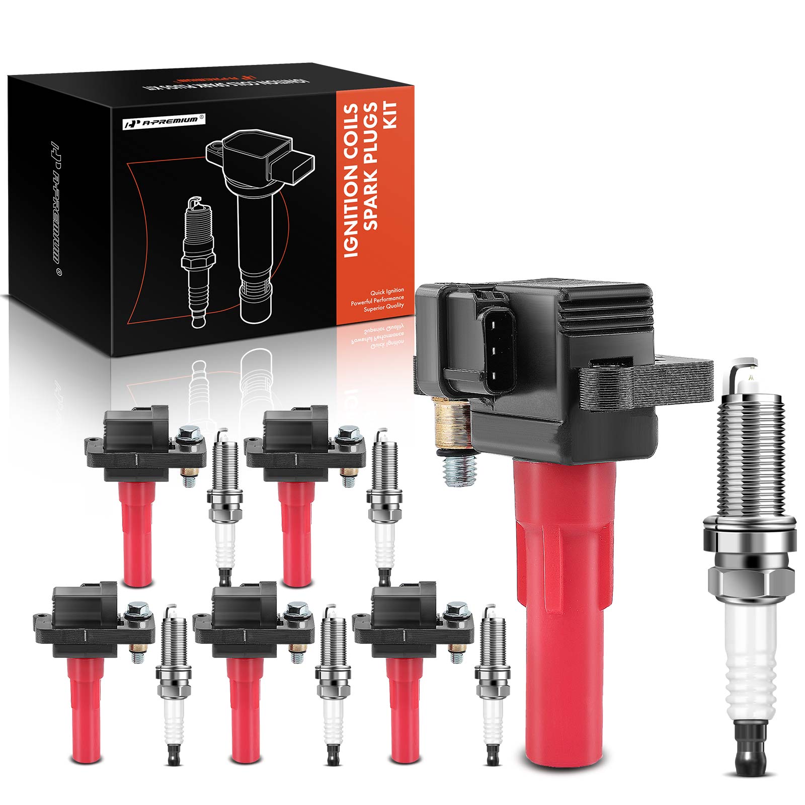 AM Ignition Coil and Spark Plug Kit SKU PRMAPIC0650 OEM UF287-22433AA441-22433AA411-22