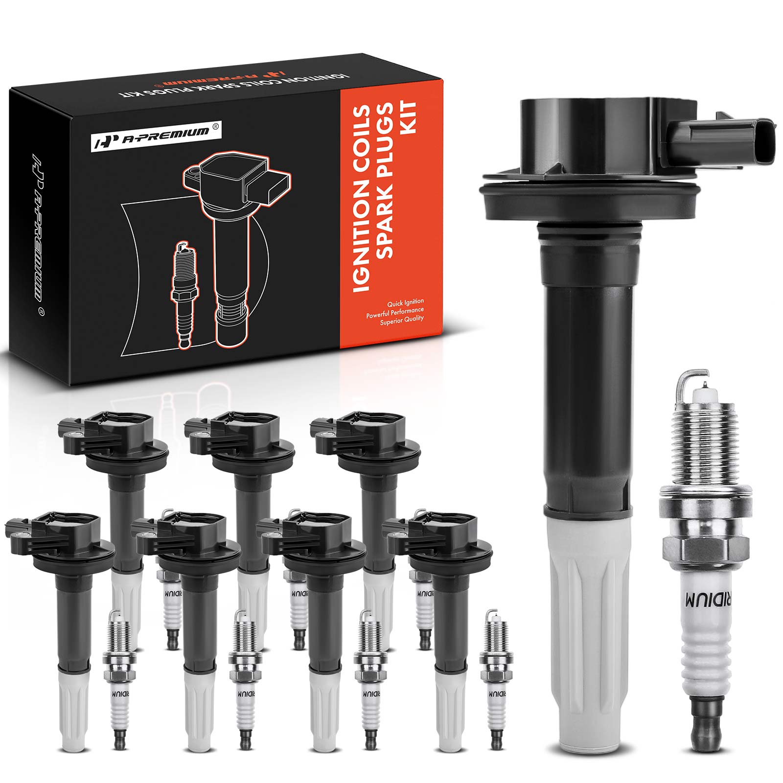 AM Ignition Coil and Spark Plug Kit SKU PRMAPIC0684 OEM UF622 DG542 BR3Z12029A 5C1859