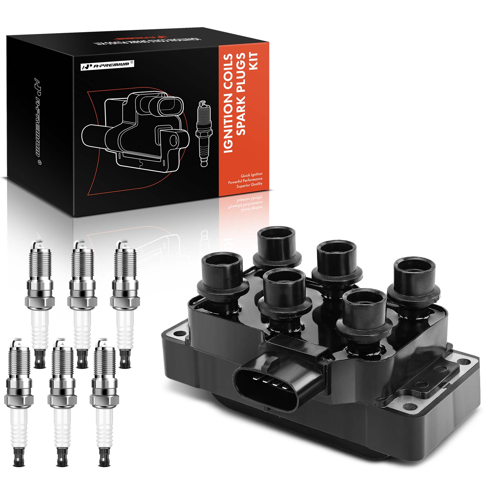 AM Ignition Coil and Spark Plug Kit SKU PRMAPIC0702 OEM FD480T 2683-6383157-19017113 F