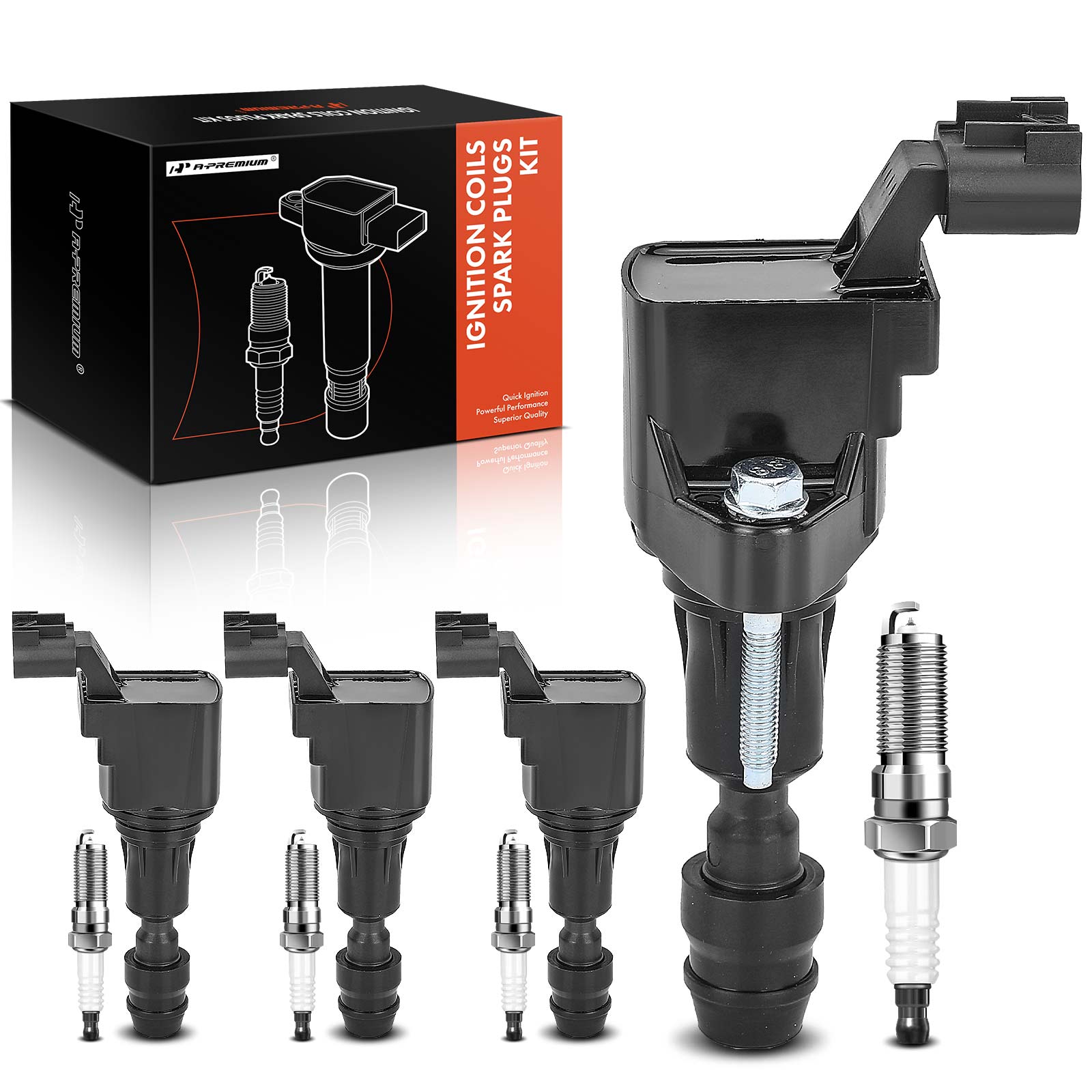 AM Ignition Coil and Spark Plug Kit SKU PRMAPIC0763 OEM UF491-12578224-12578244-125896
