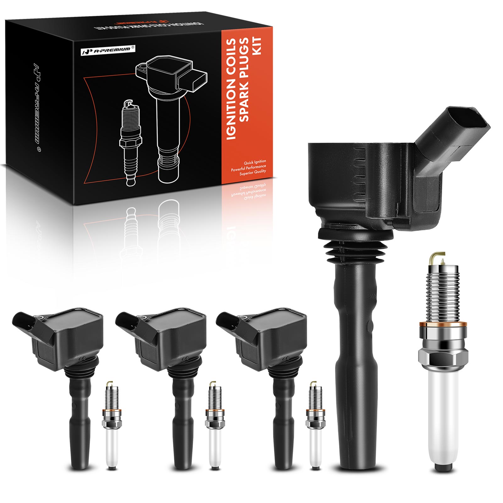 AM Ignition Coil and Spark Plug Kit SKU PRMAPIC0798 OEM UF717 C1845-04C905110B 04C9051