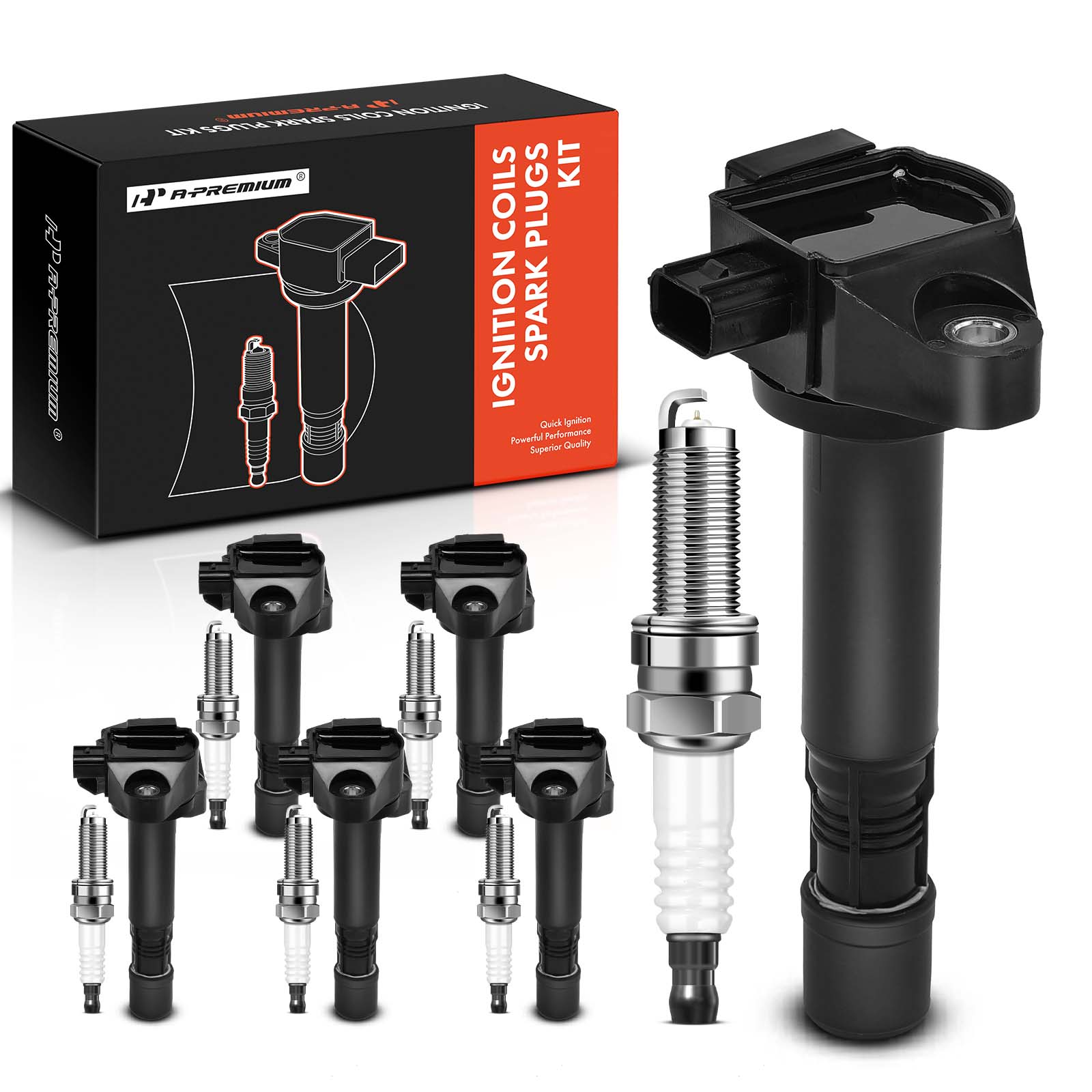 AM Ignition Coil and Spark Plug Kit SKU PRMAPIC0825PG OEM UF713-305205G0A01 NGK97390