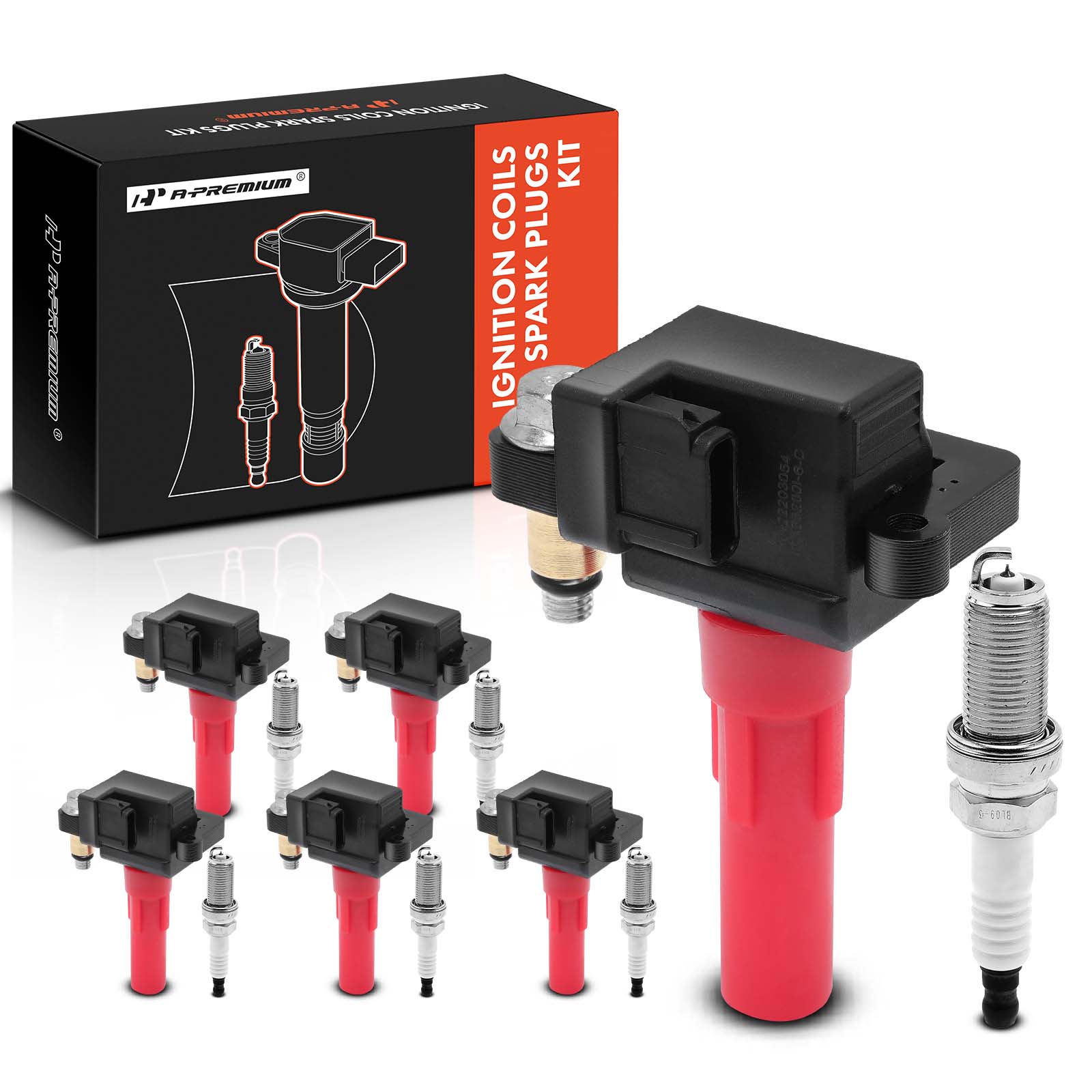 AM Ignition Coil and Spark Plug Kit SKU PRMAPIC0843PG OEM UF682 UF666-22433AA610 NGK6619