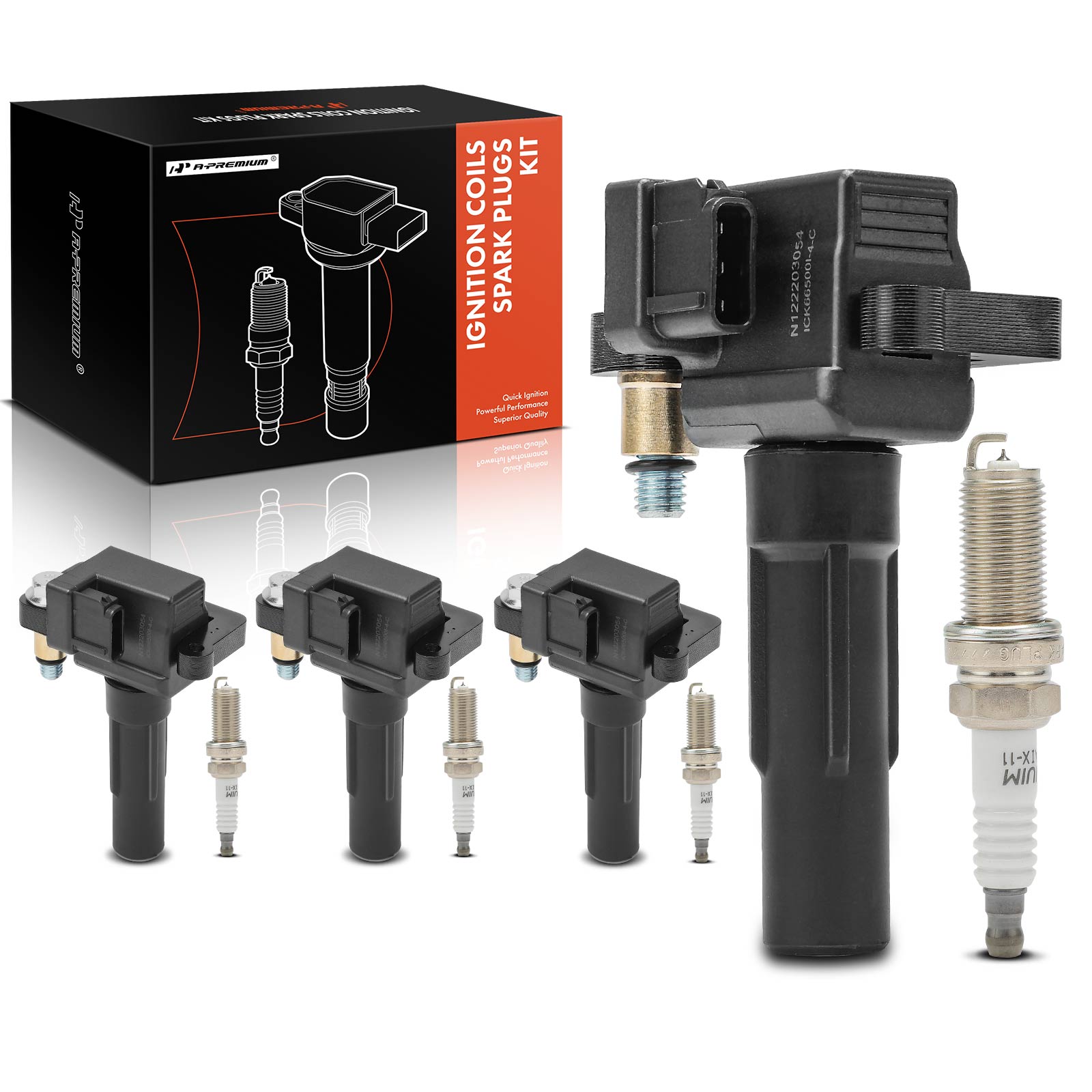 AM Ignition Coil and Spark Plug Kit SKU PRMAPIC0863 OEM UF665 UF738-22433AA600-22433AA
