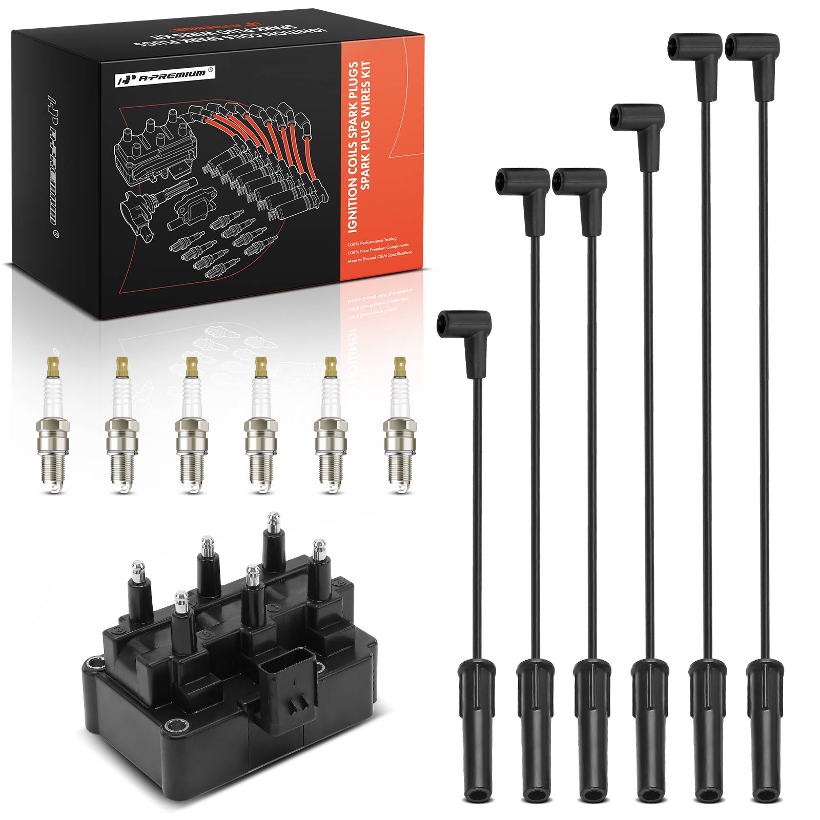 AM Ignition Coil and Spark Plug Kit SKU PRMAPIC1254 OEM UF261-4609140AB 88921412 C1220