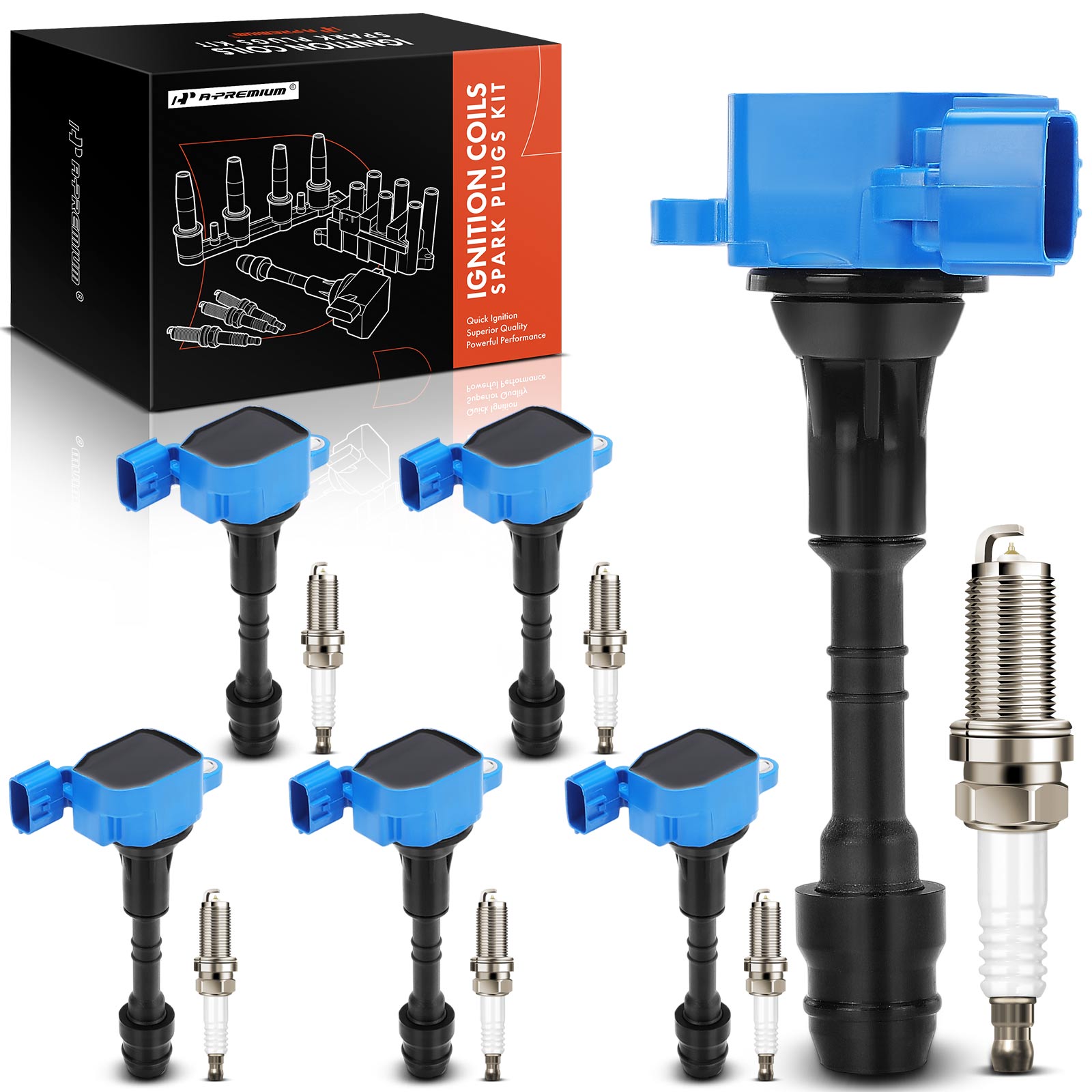 AM Ignition Coil and Spark Plug Kit SKU PRMAPIC1377 OEM 22448AL615 UF401 UF401
