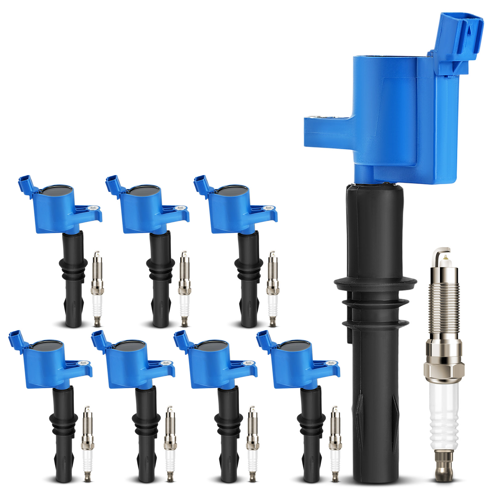 AM Ignition Coil and Spark Plug Kit SKU PRMAPIC1380 OEM 8L3E12A366AA 0B244206-8L3Z1202