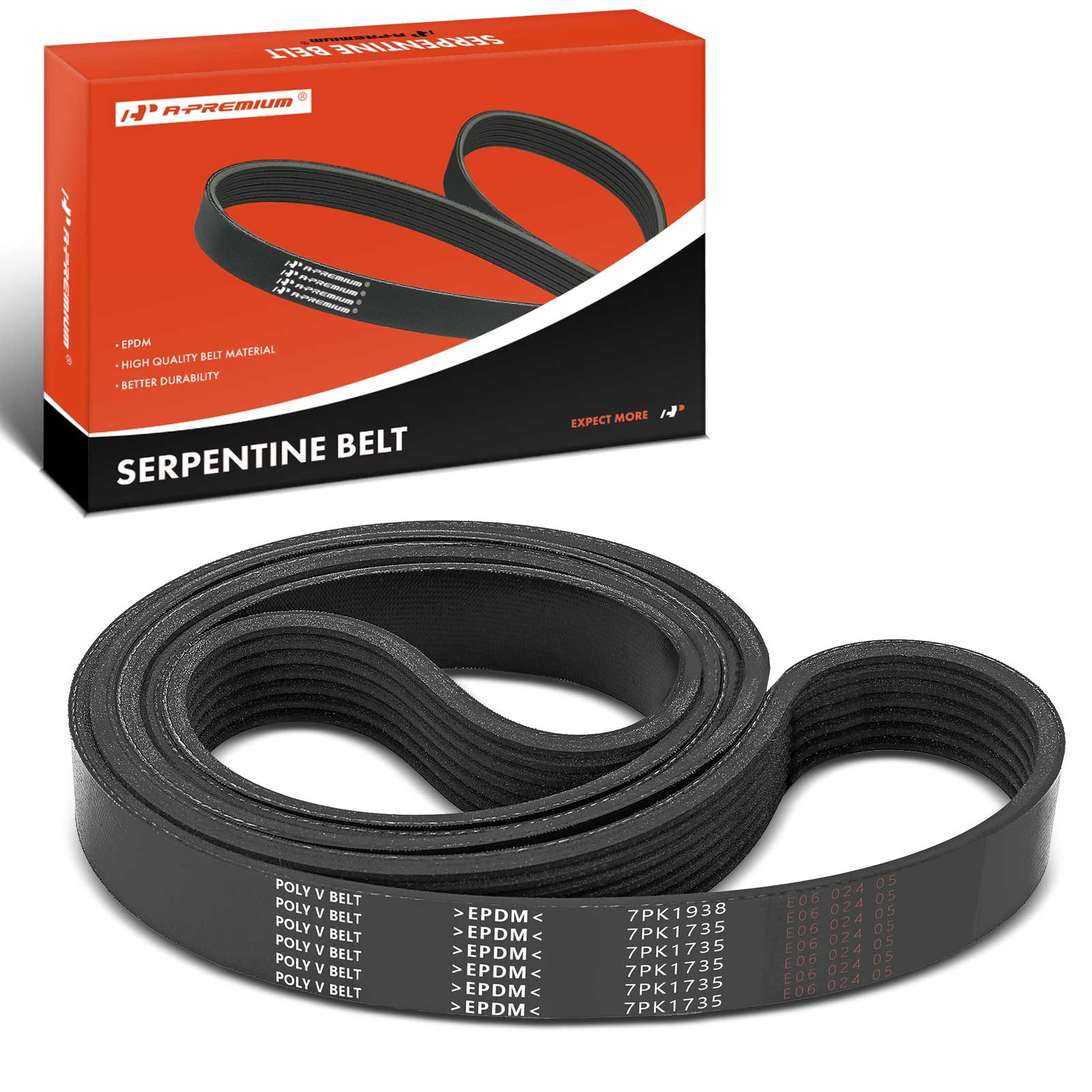 AM Serpentine Belt SKU PRMAPSBT248 OEM K070763-7PK1933 K070763RPM 900